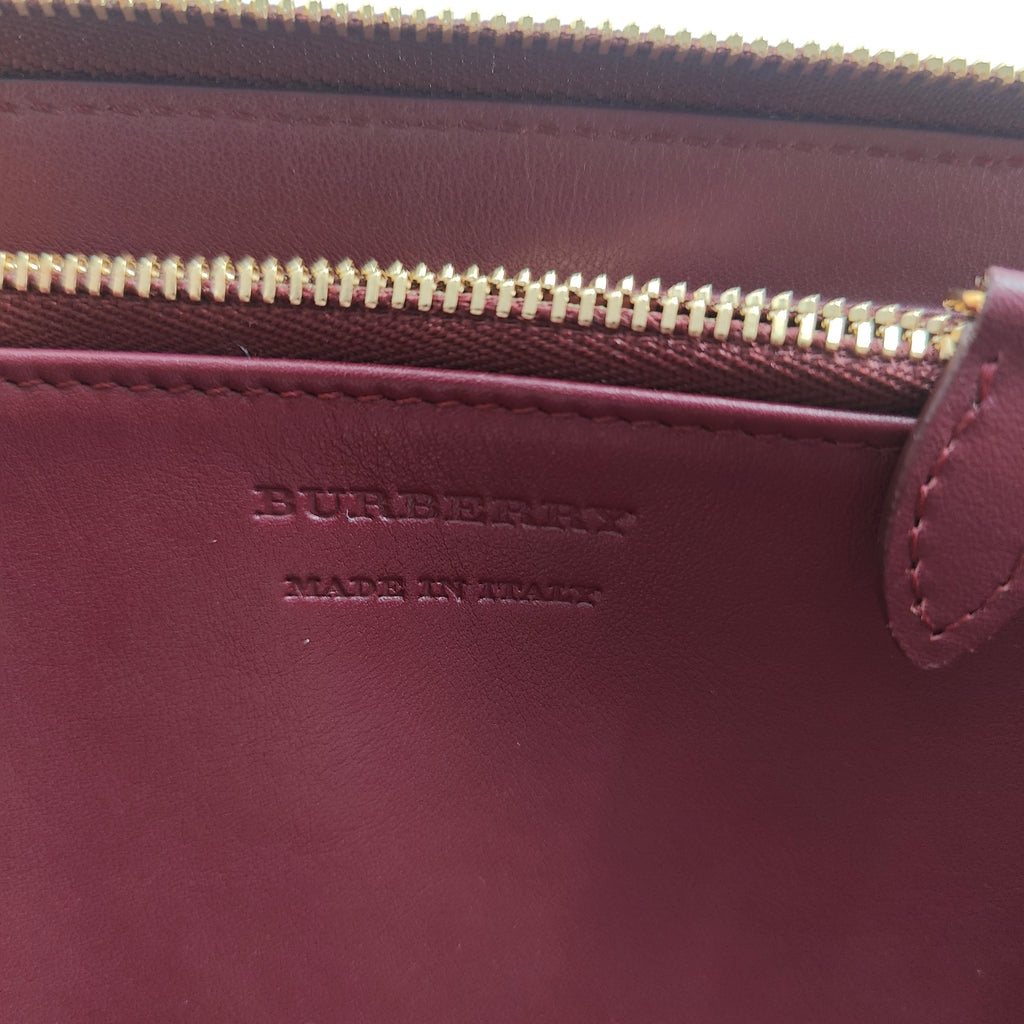 Elmore Zip Wallet Leather with Horseferry Check Canvas