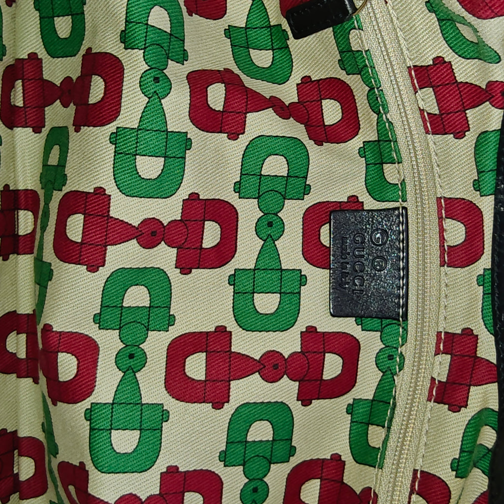 Guccissima -Trimmed Canvas Colbert Wooden Handle Shoulder Bag