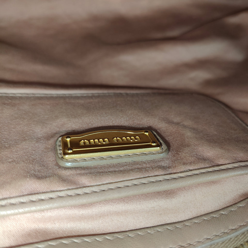 Nappa Matelasse Bauletto Top Handle Bowler Pomice