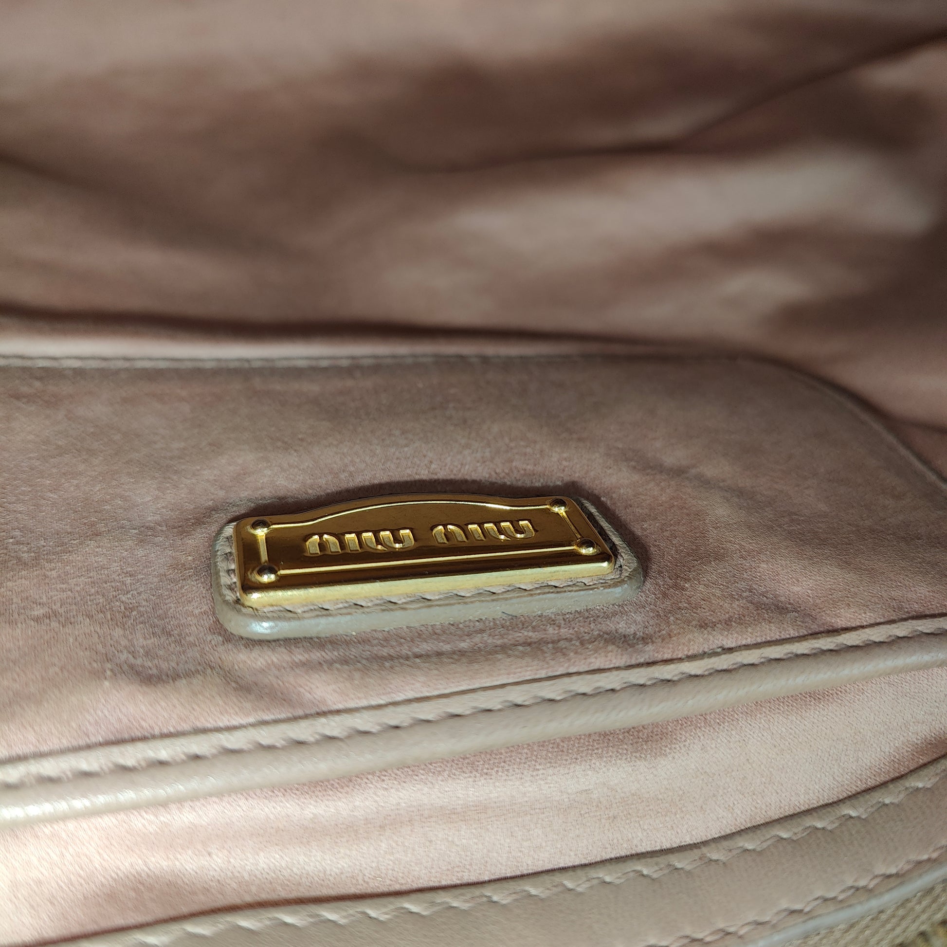 Nappa Matelasse Bauletto Top Handle Bowler Pomice