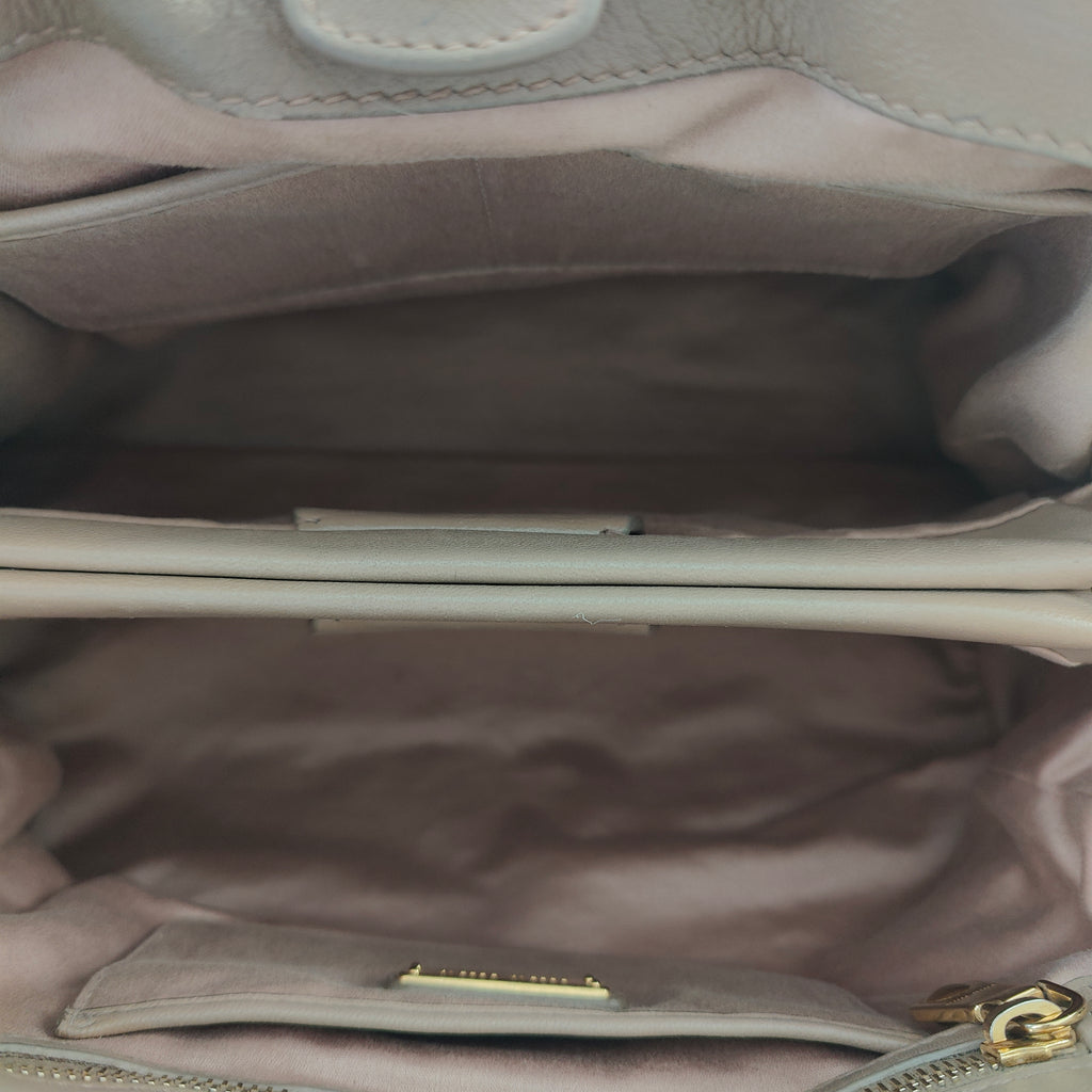 Nappa Matelasse Bauletto Top Handle Bowler Pomice