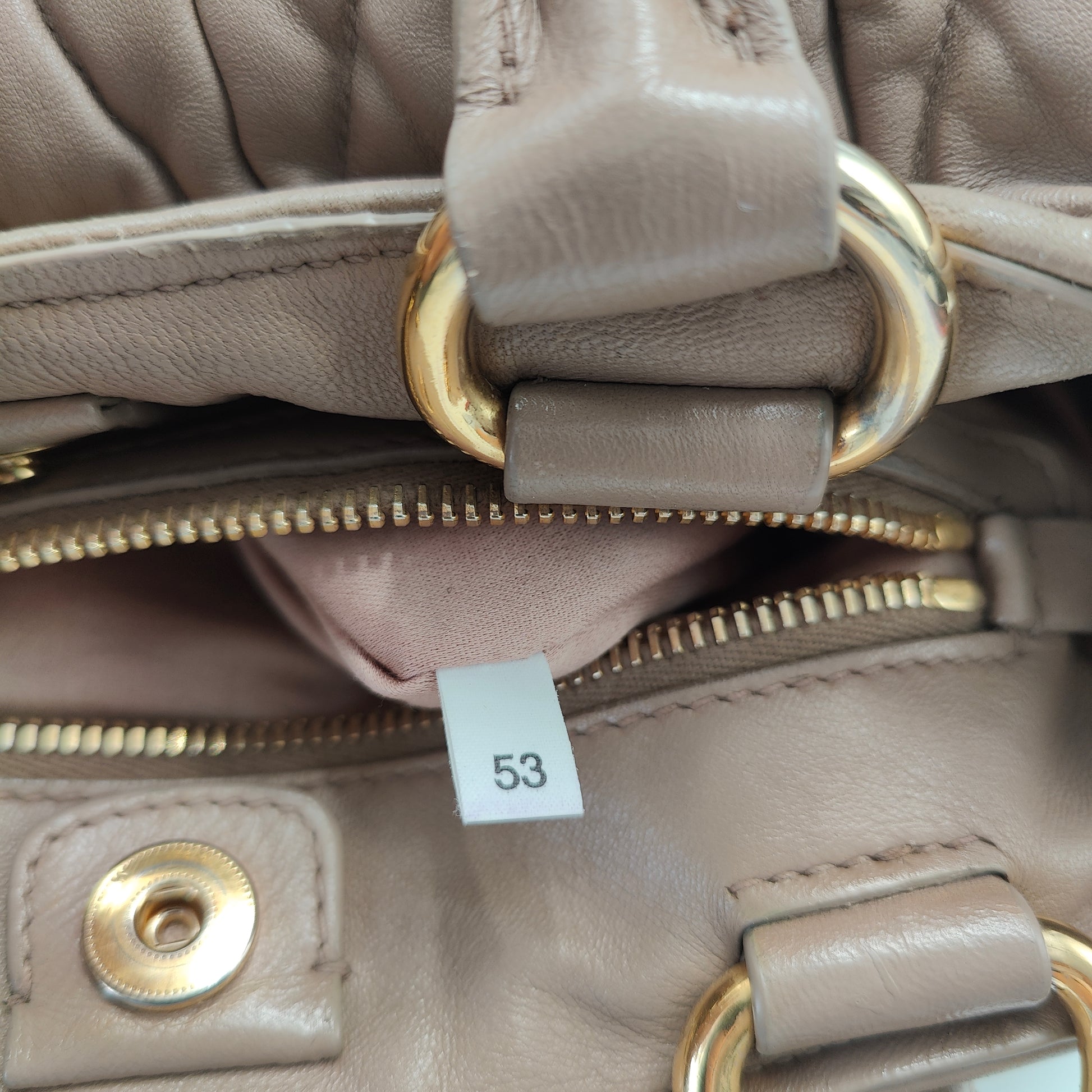 Nappa Matelasse Bauletto Top Handle Bowler Pomice