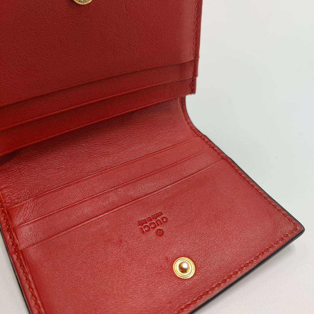Flap Wallet Blooms Print GG Coated Canvas