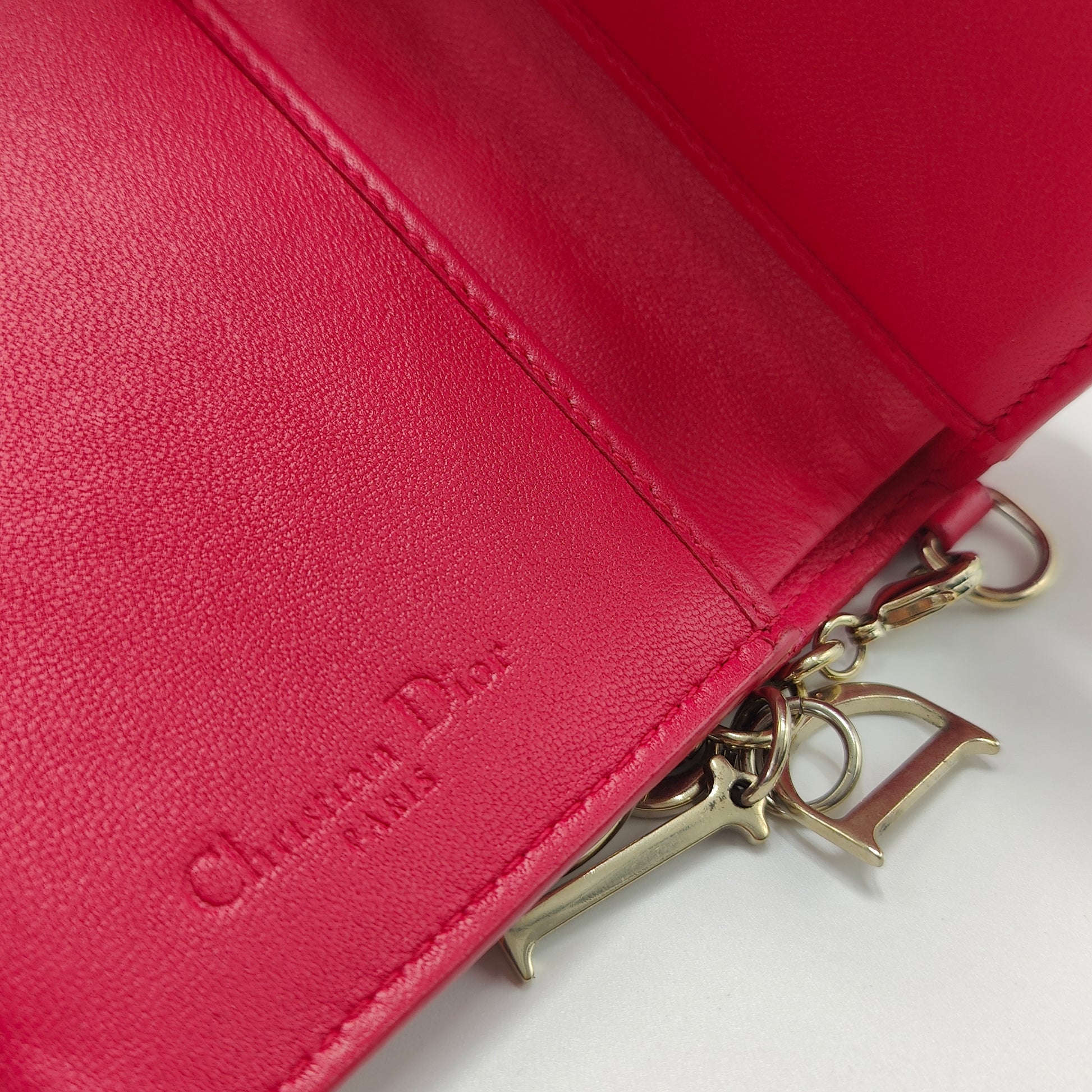Lady Dior Zip Around Bifold Wallet Cannage Quilt Lambskin Mini