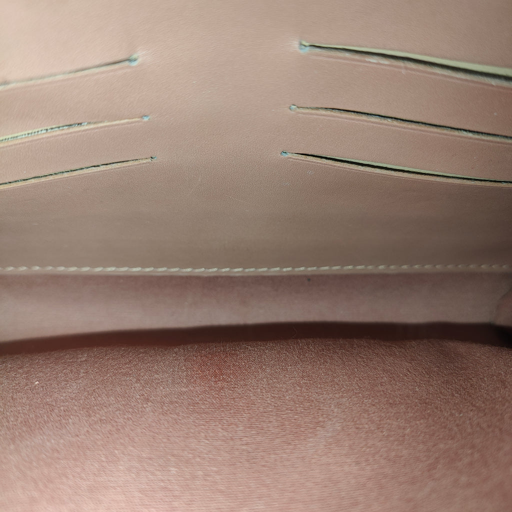 Rose Velours Vernis Leather Louise Clutch Bag