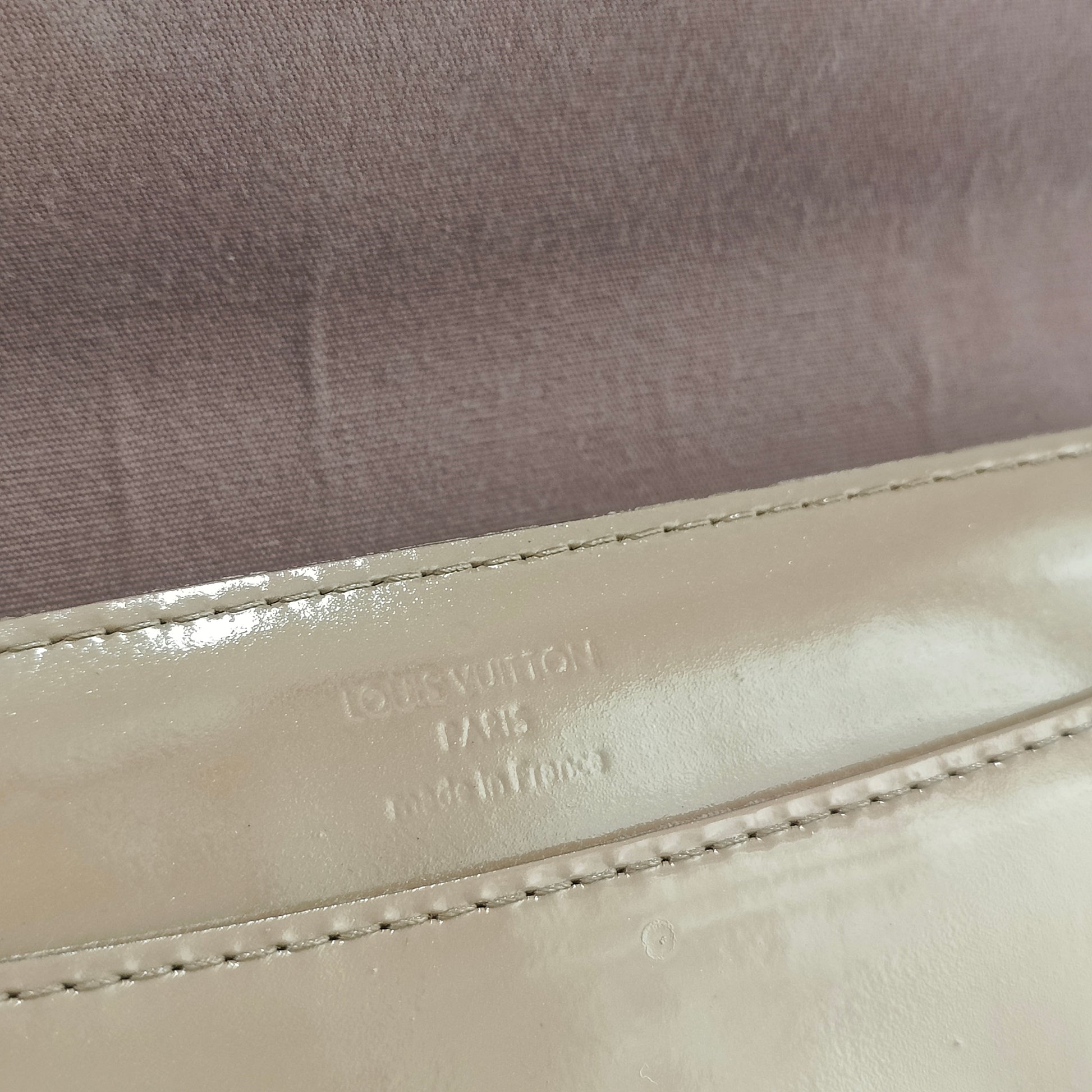 Rose Velours Vernis Leather Louise Clutch Bag