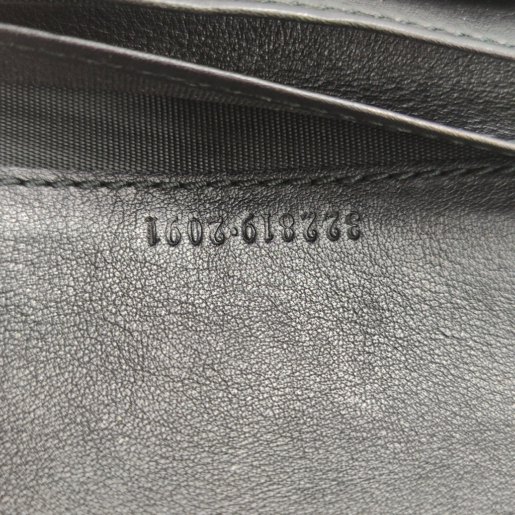 GG Logo Embossed Leather Zipper Long Wallet