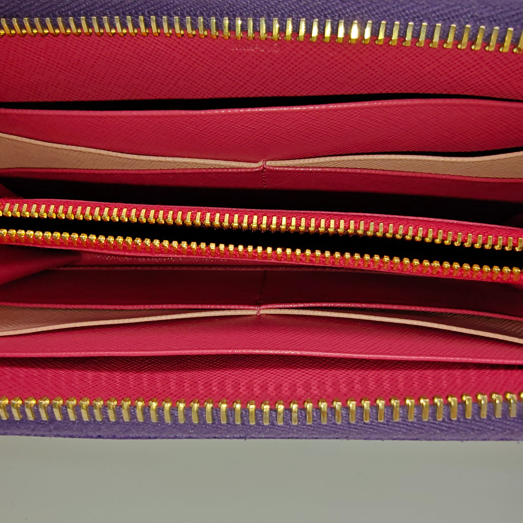 Zip Around Wallet Saffiano Leather Long