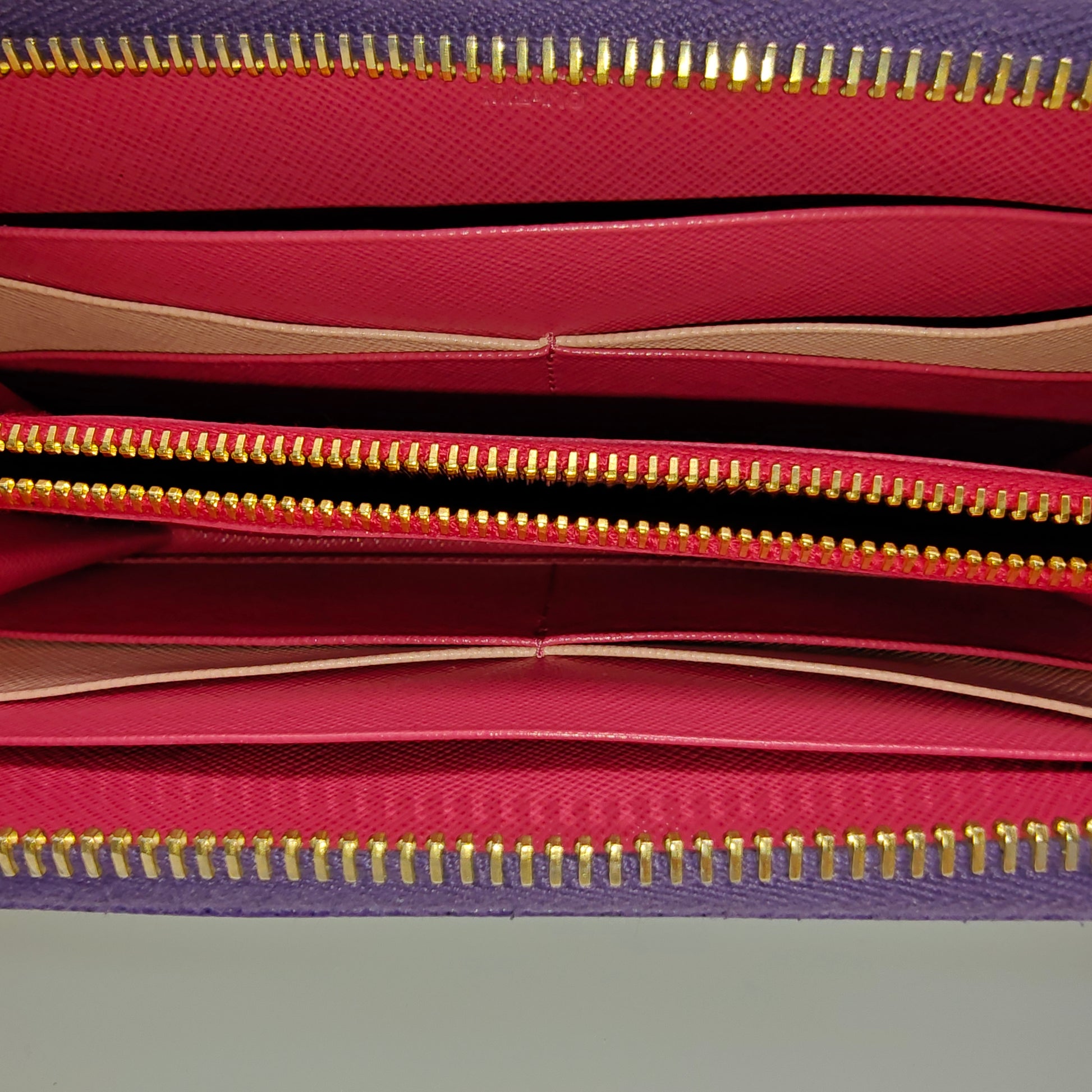 Zip Around Wallet Saffiano Leather Long