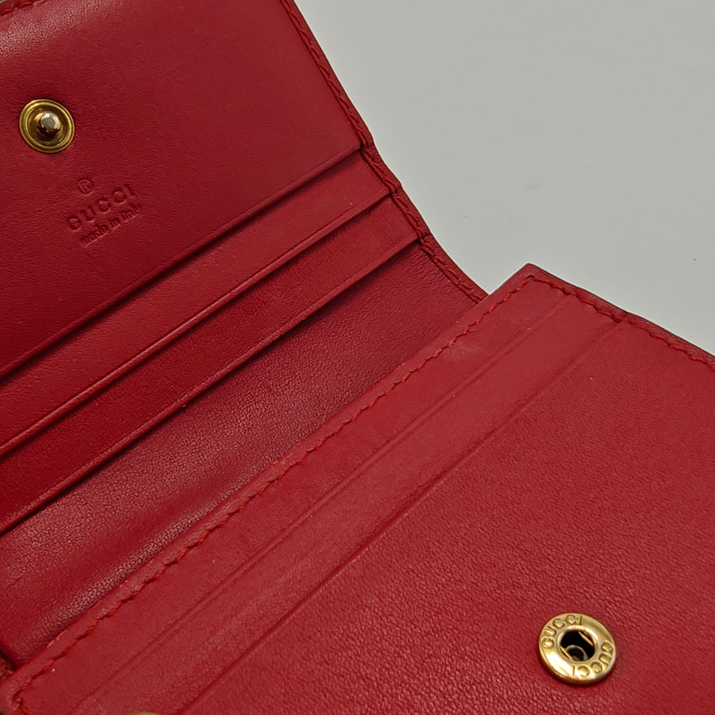 Cherries Flap Card Case Guccissima Leather