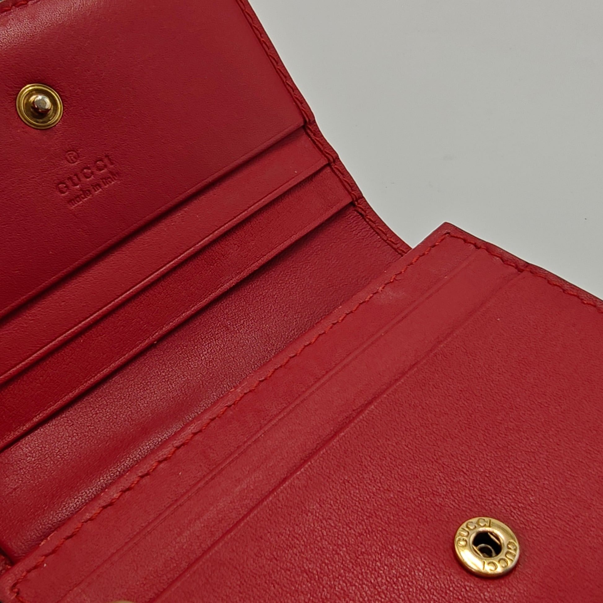 Cherries Flap Card Case Guccissima Leather