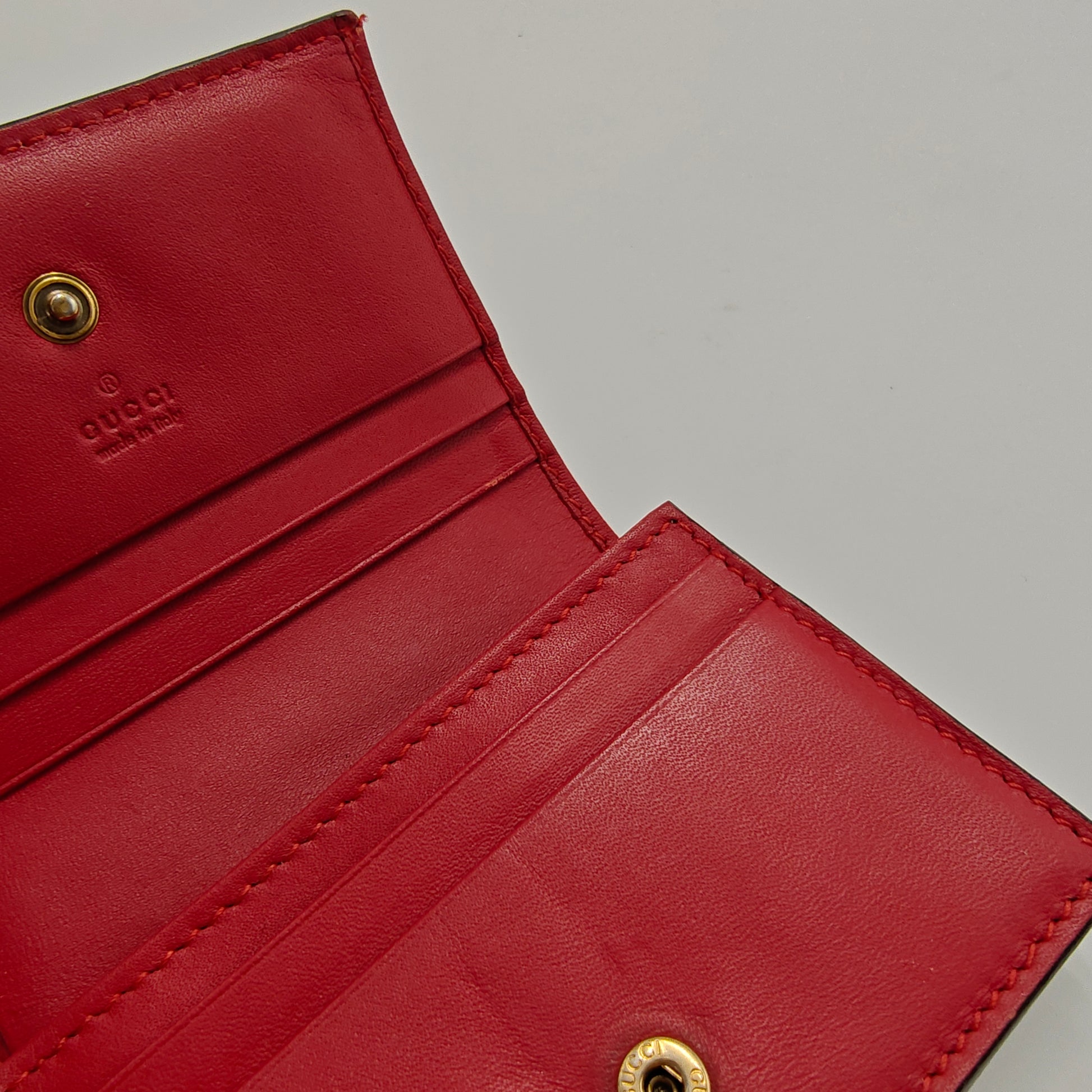 Cherries Flap Card Case Guccissima Leather