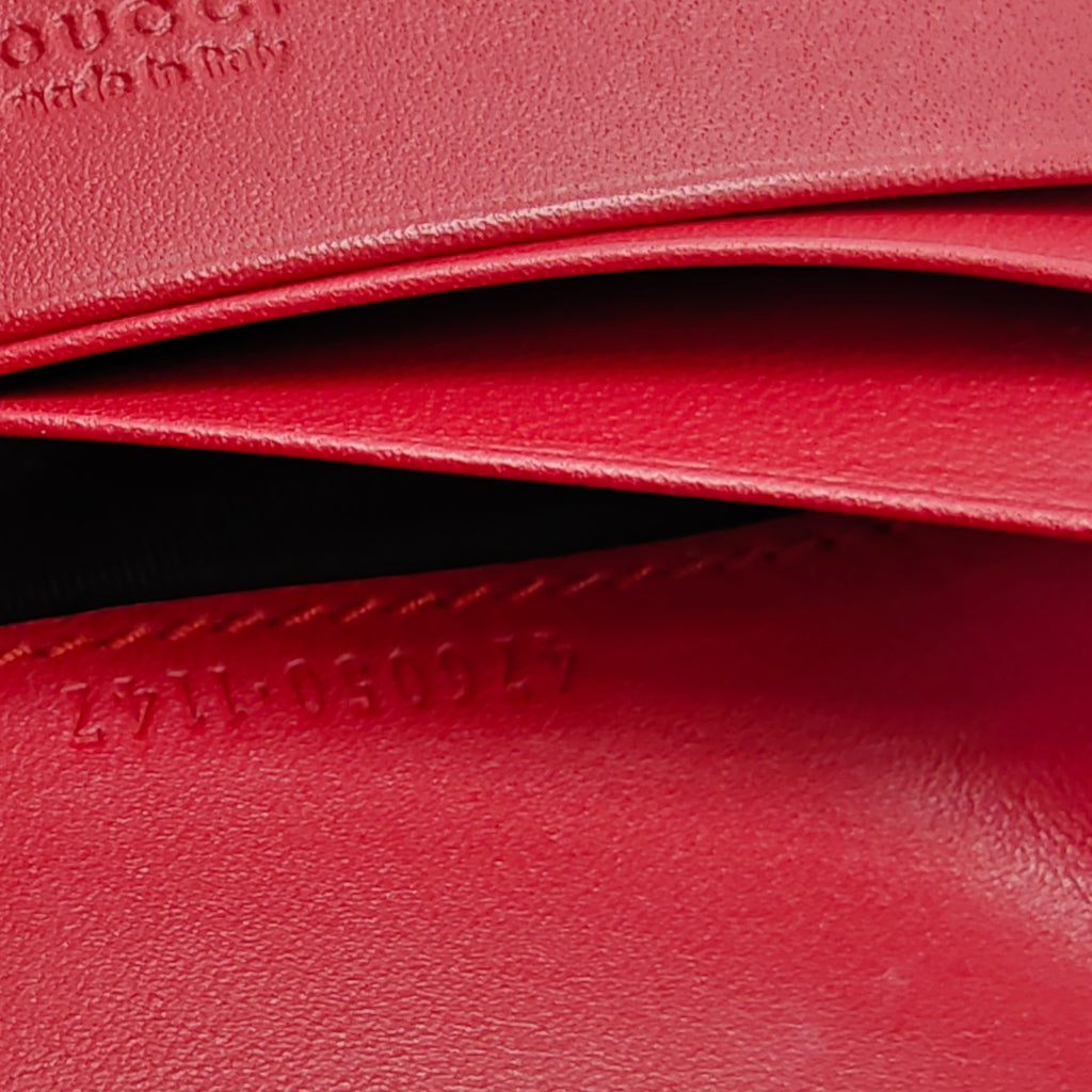 Cherries Flap Card Case Guccissima Leather