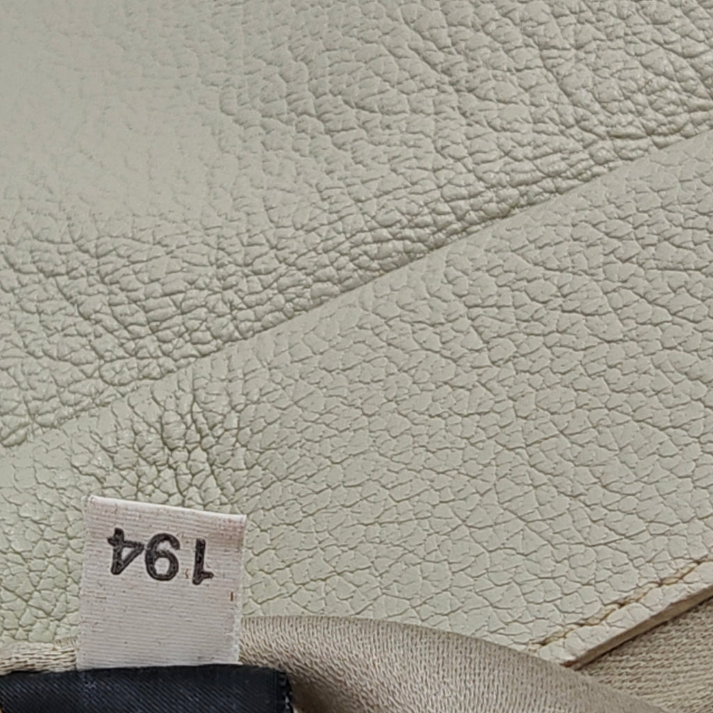 Off White Leather Pushlock Flap Top Handle Bag