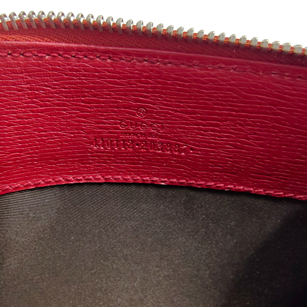 Zip Pouch GG Blooms Leather