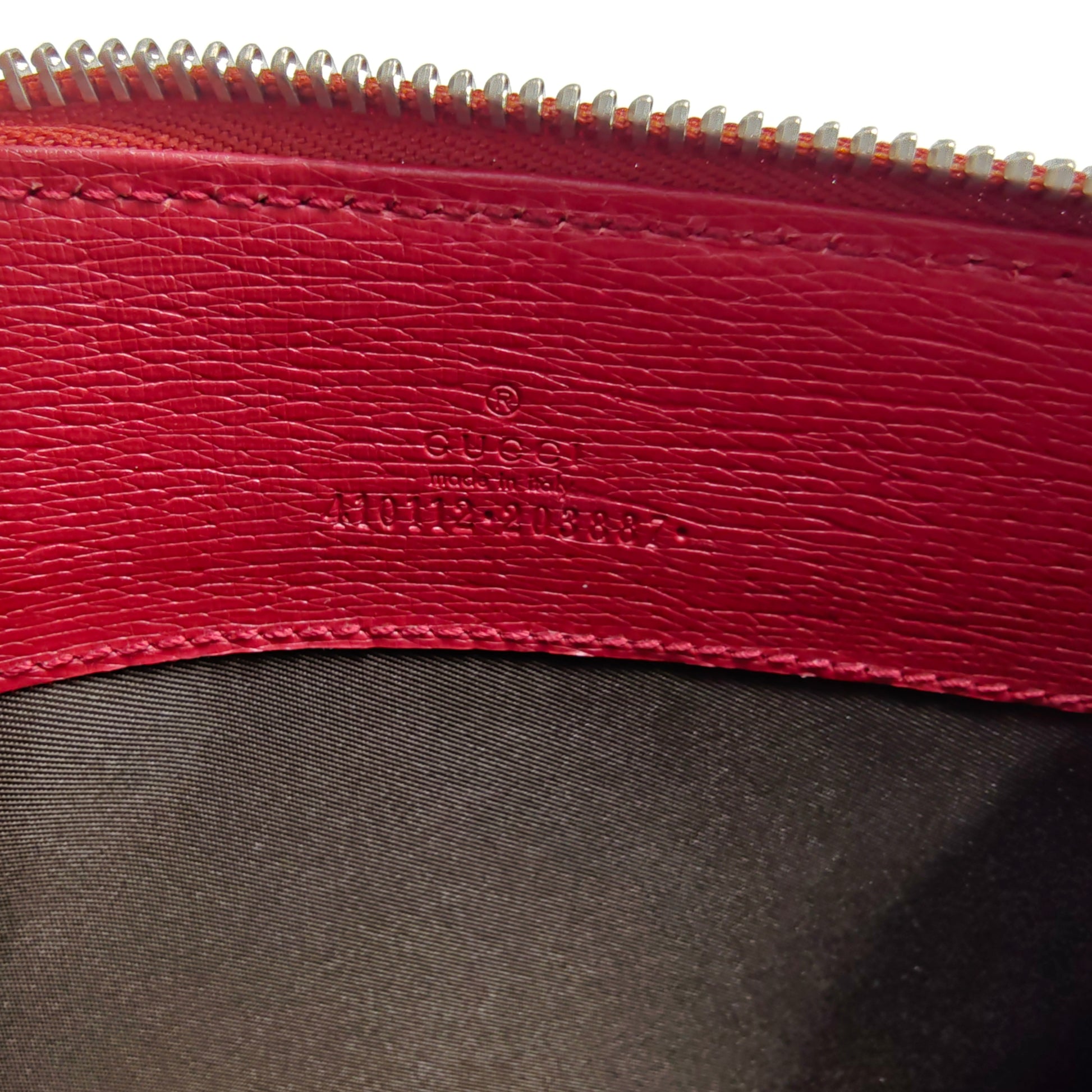 Zip Pouch GG Blooms Leather