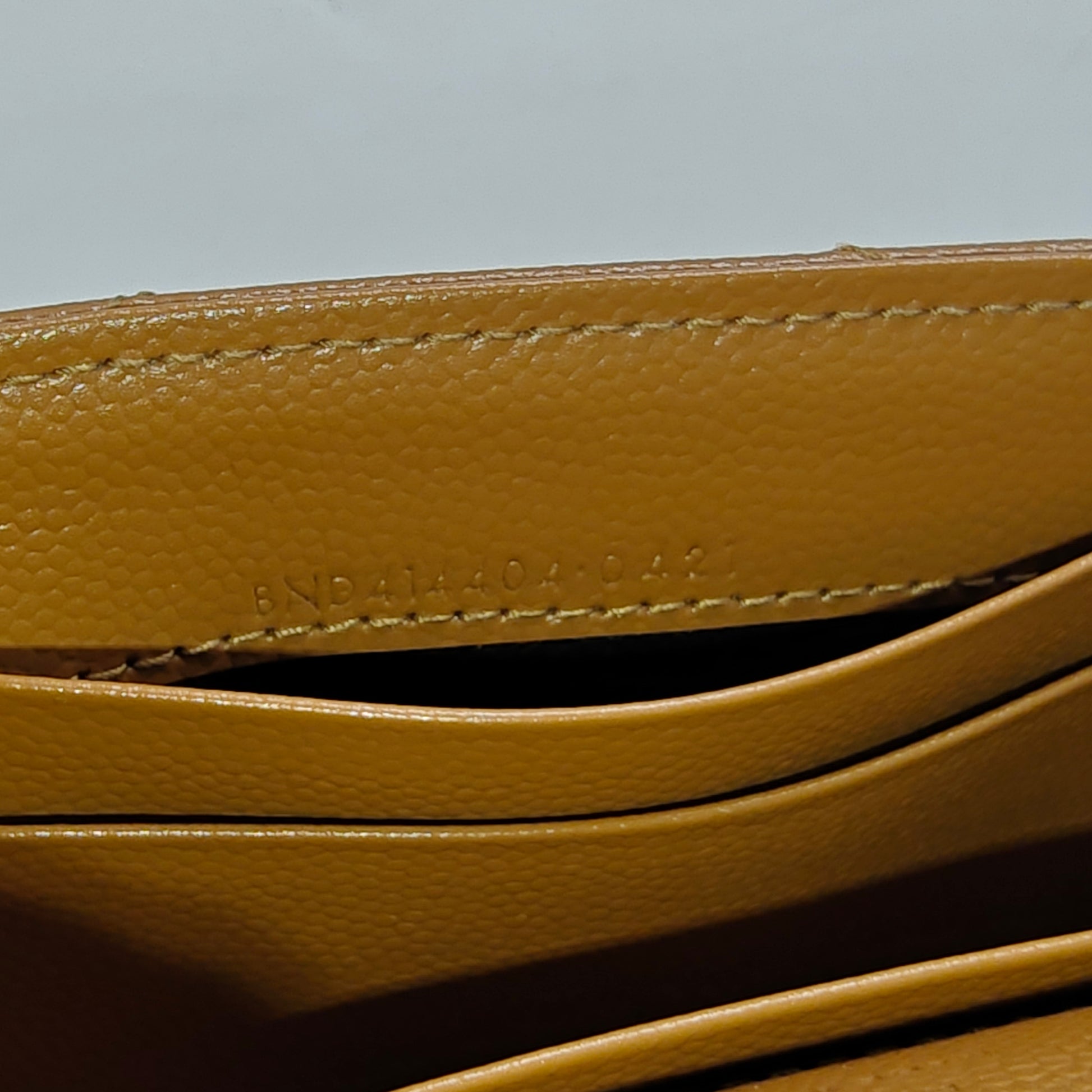 Saint Laurent  Monogram Chevron Leather Compact Wallet