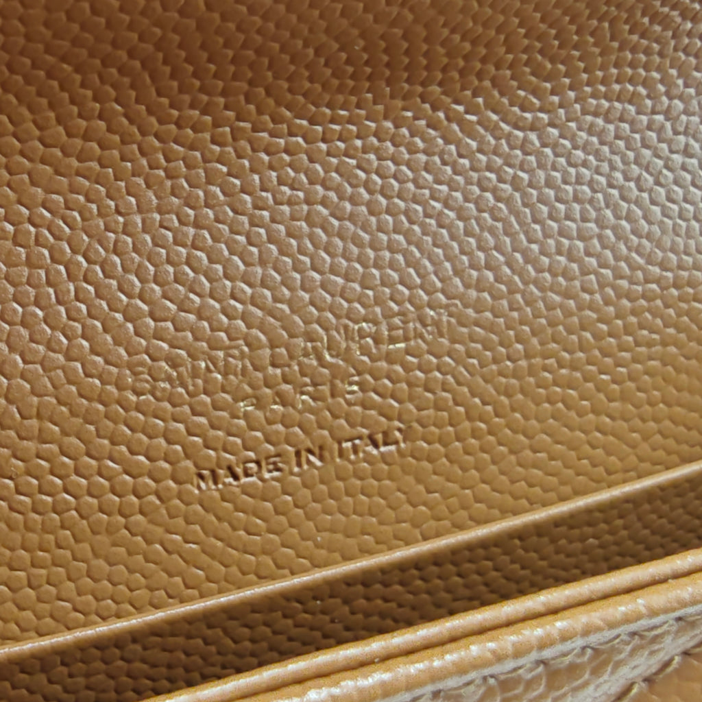 Saint Laurent  Monogram Chevron Leather Compact Wallet