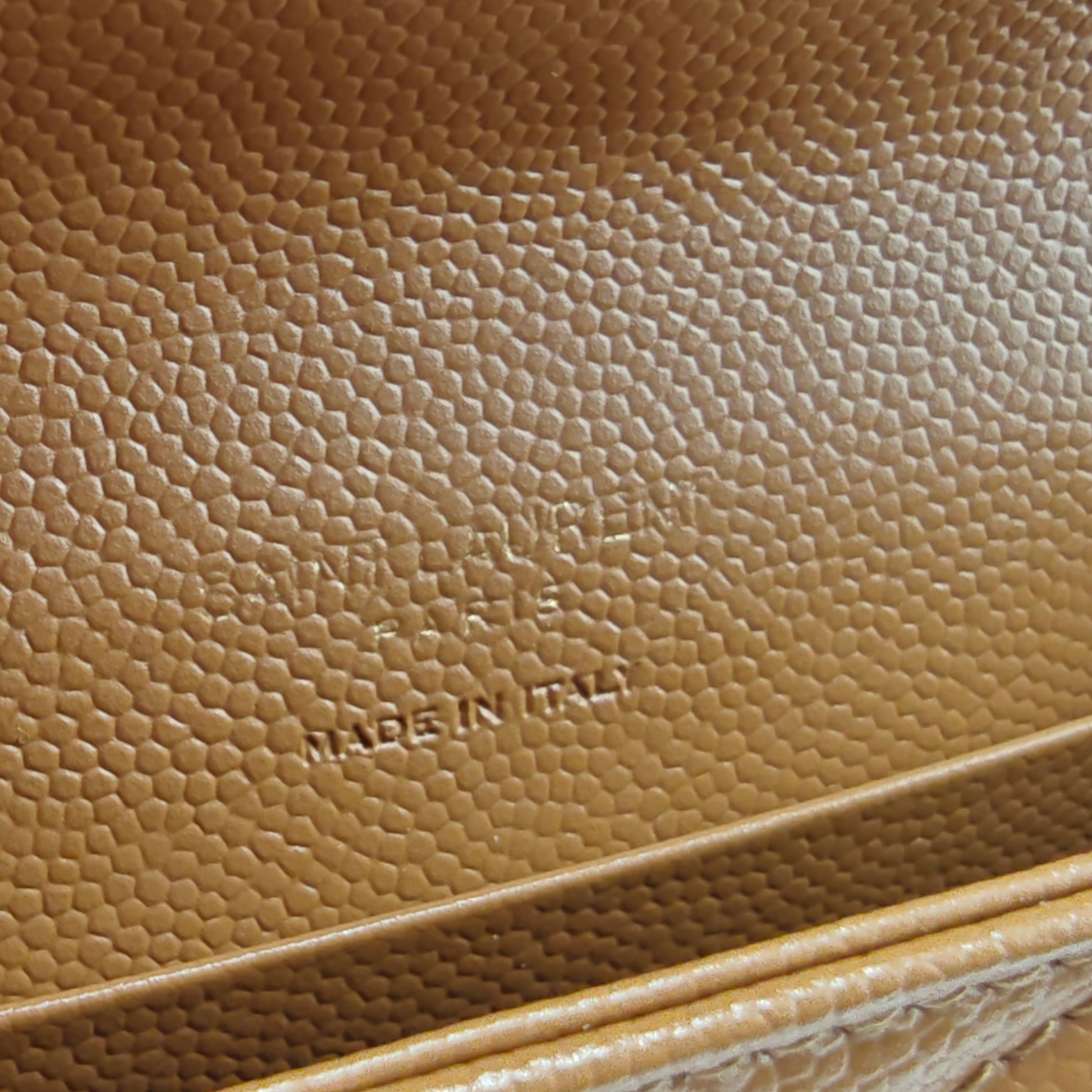 Saint Laurent  Monogram Chevron Leather Compact Wallet