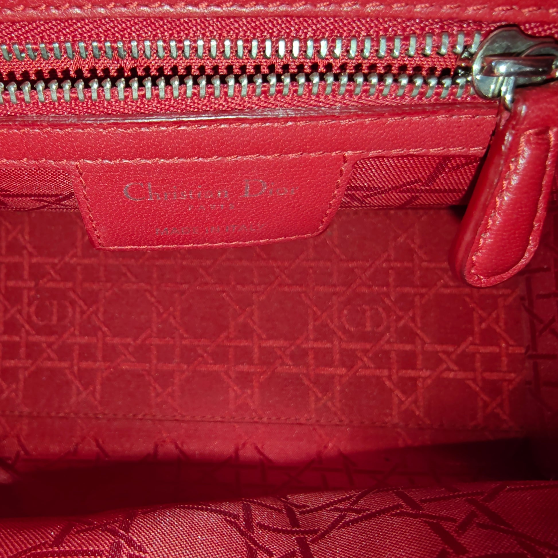 Vintage Lady Dior Bag Cannage Quilt Lambskin Medium