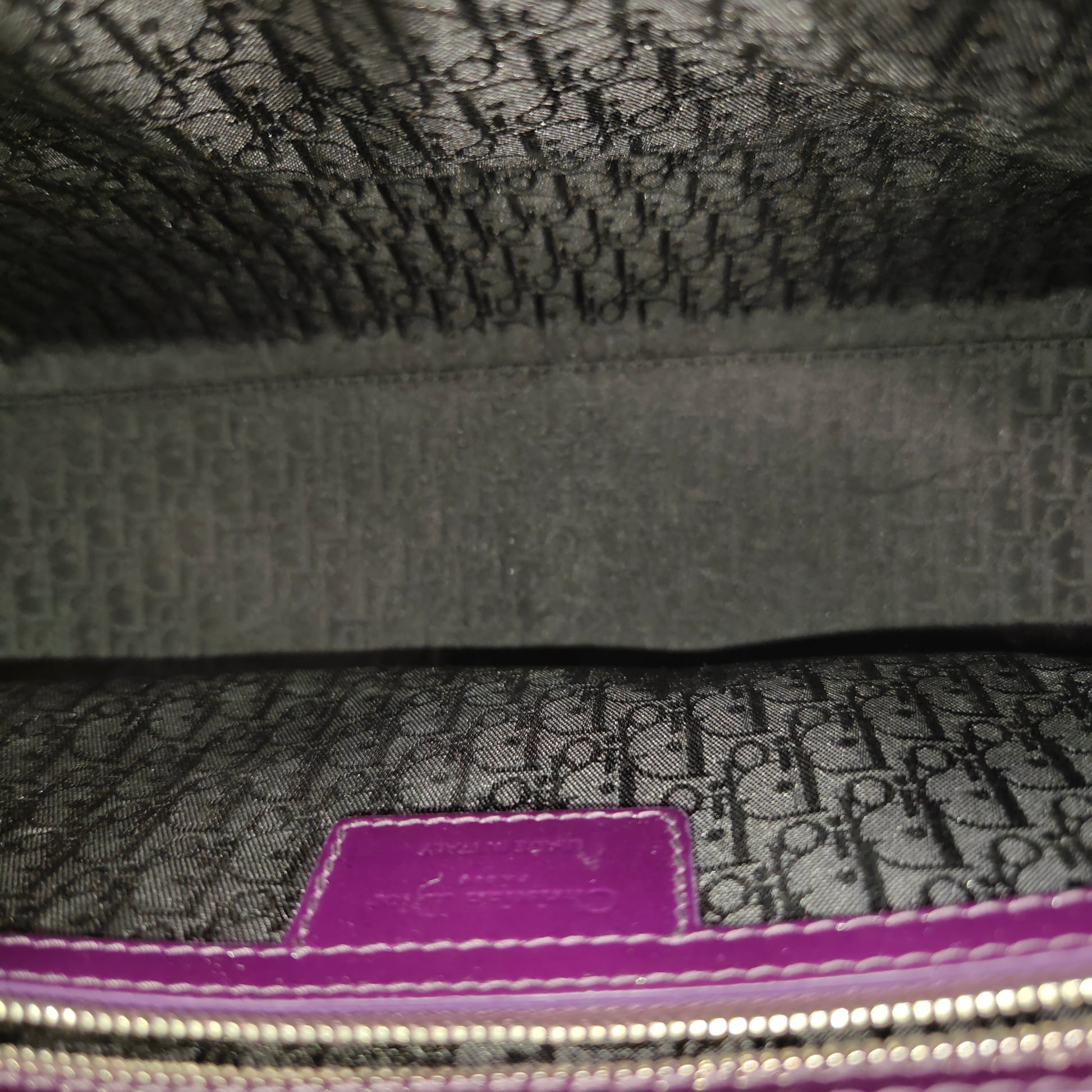 Lady Dior Bag Cannage Quilt Patent Large