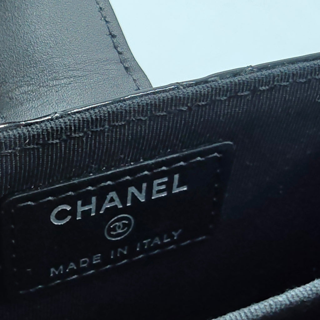 Black Patent Leather Card Holder