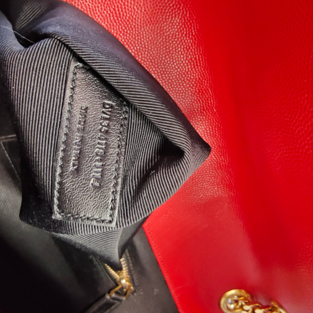 Classic Monogram Envelope Satchel Matelasse Chevron Leather Large