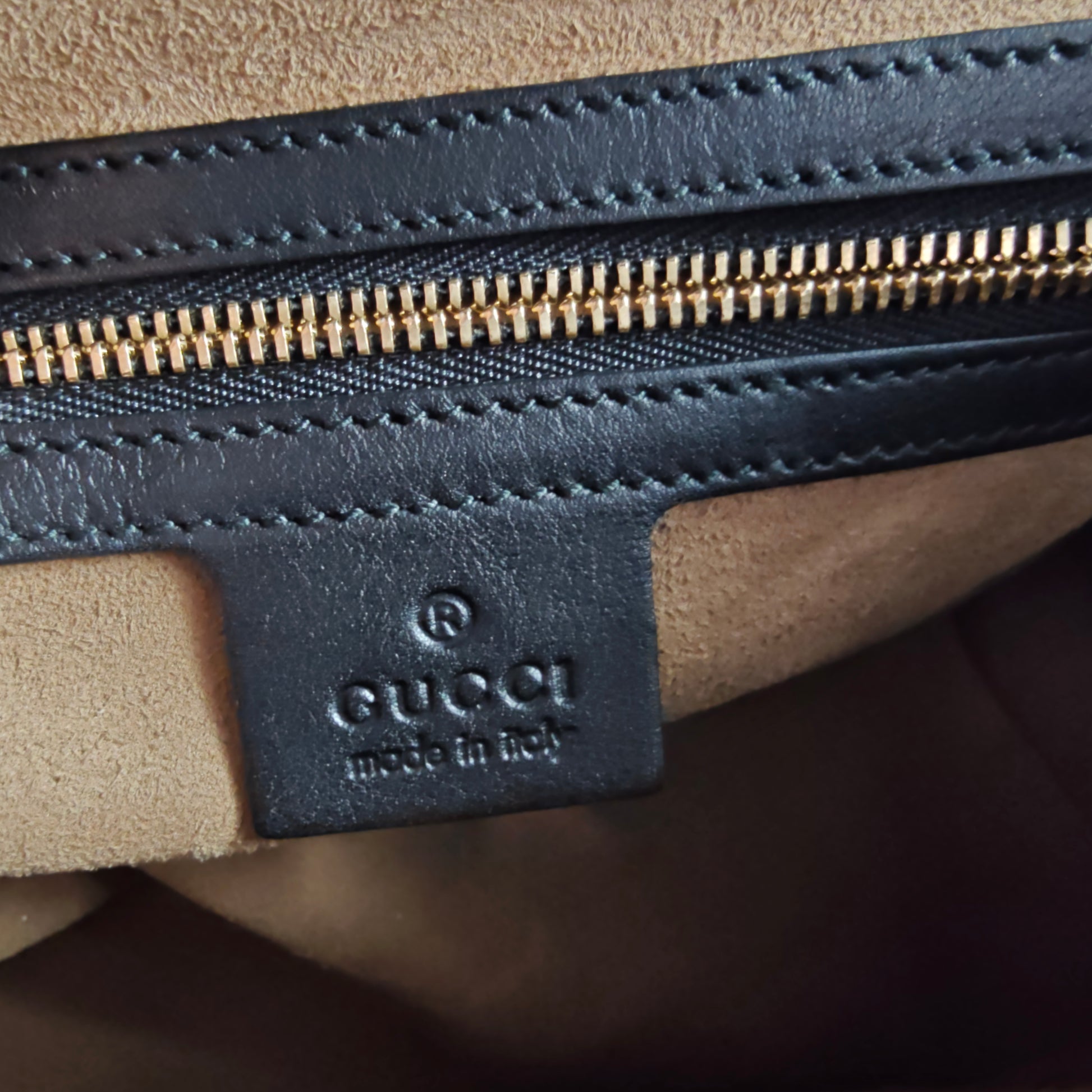Padlock Top Handle Bag GG Coated Canvas and Leather Smal
