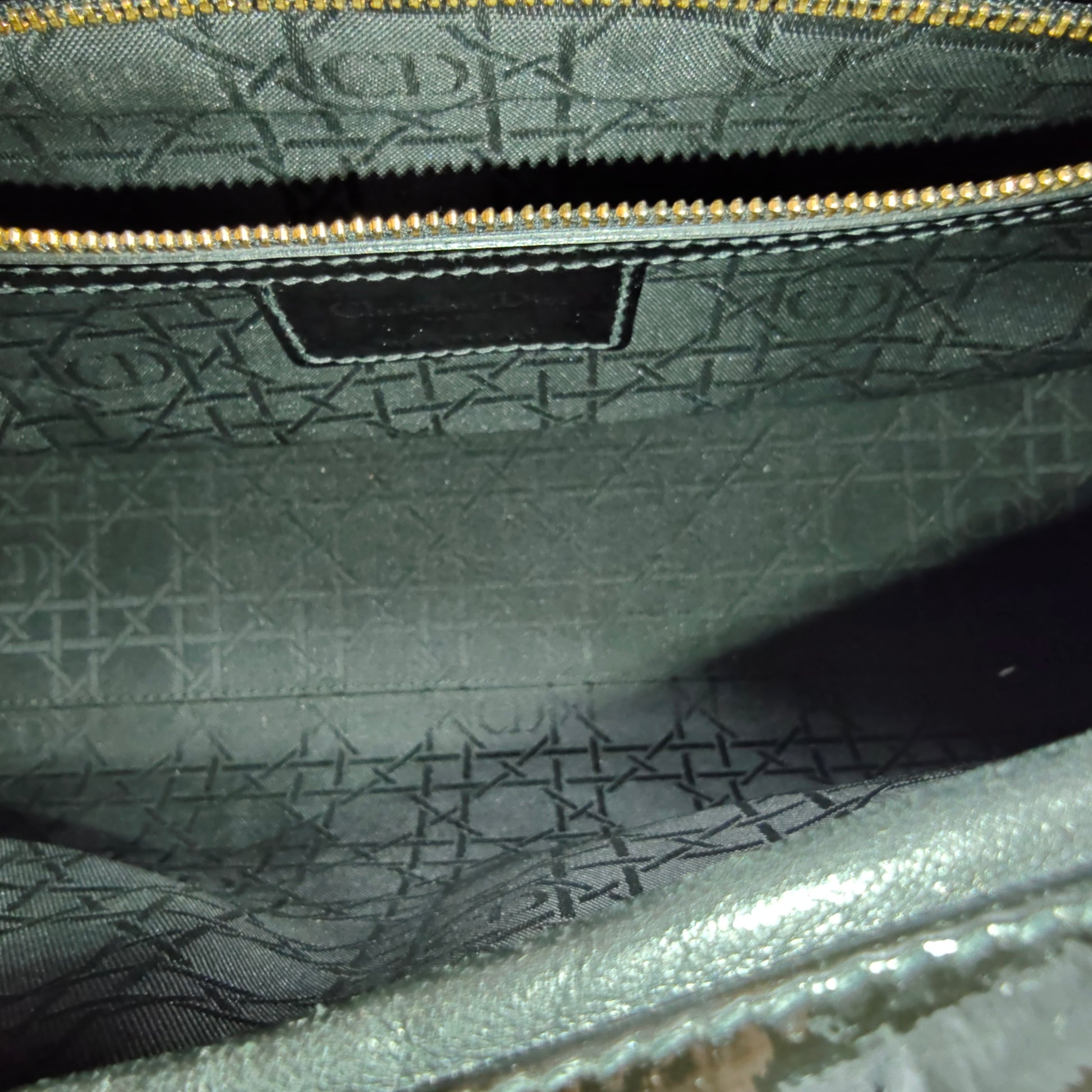 Lady Dior Bag Cannage Quilt Patent Large