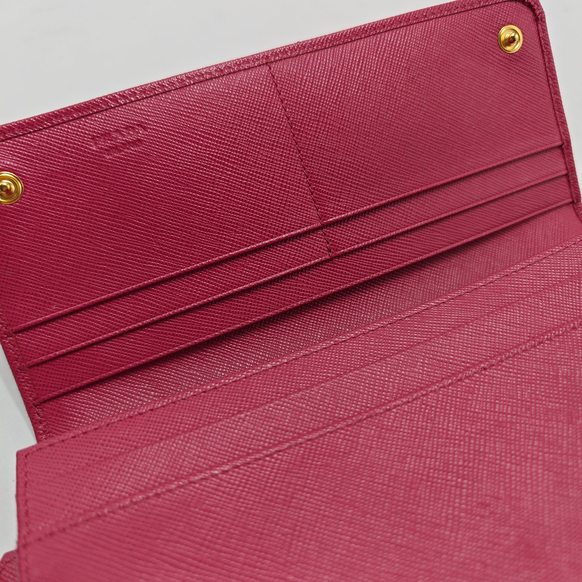 Fuchsia Saffiano Leather Bow Continental Wallet