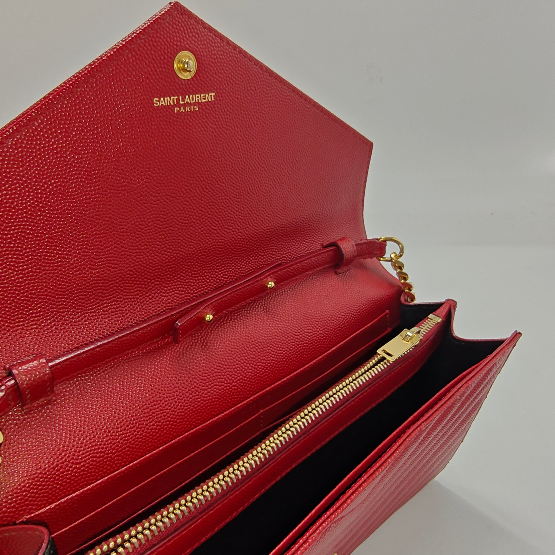 Classic Monogram Wallet on Chain Matelasse Chevron Leather Medium