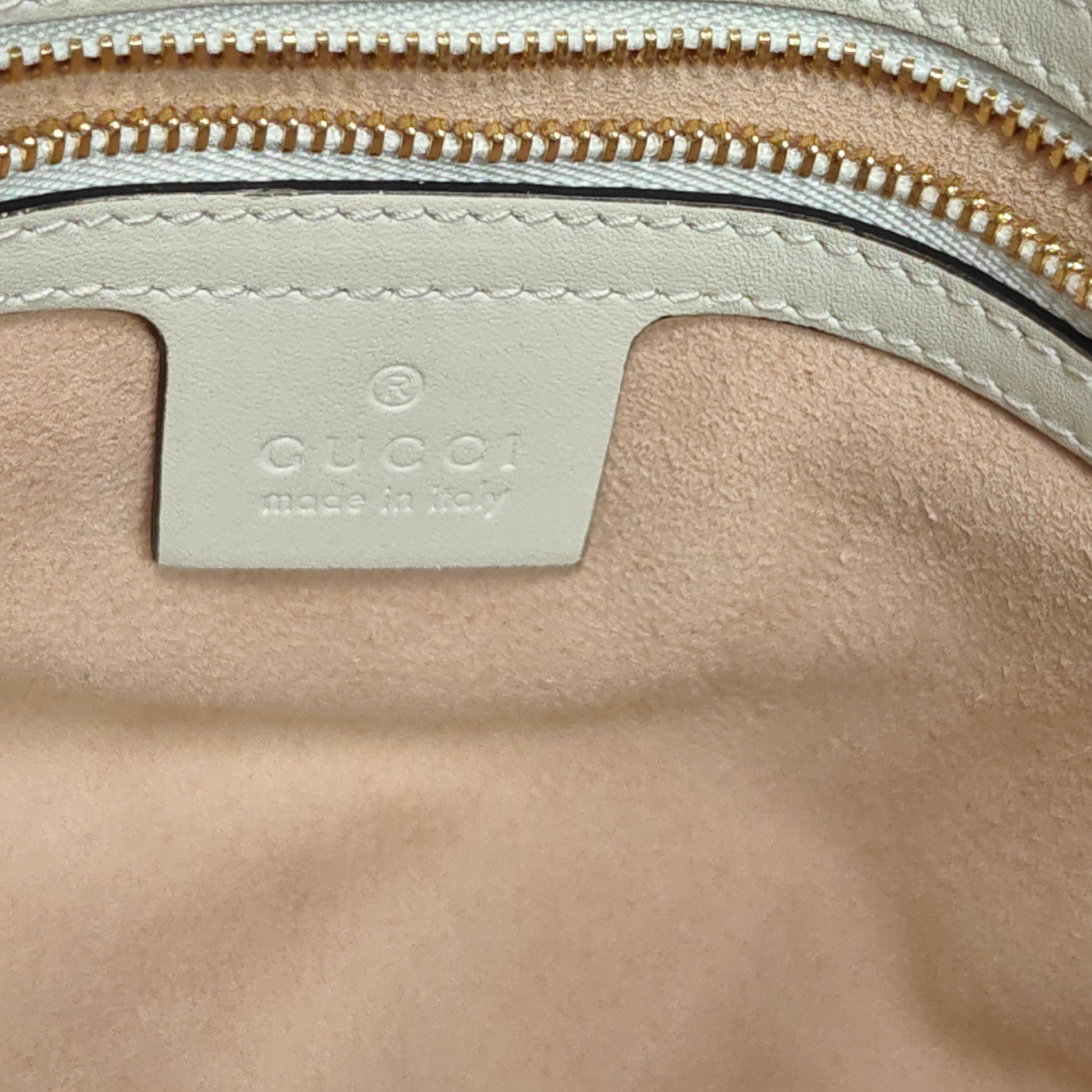 GG Supreme Monogram Medium Padlock Tote White