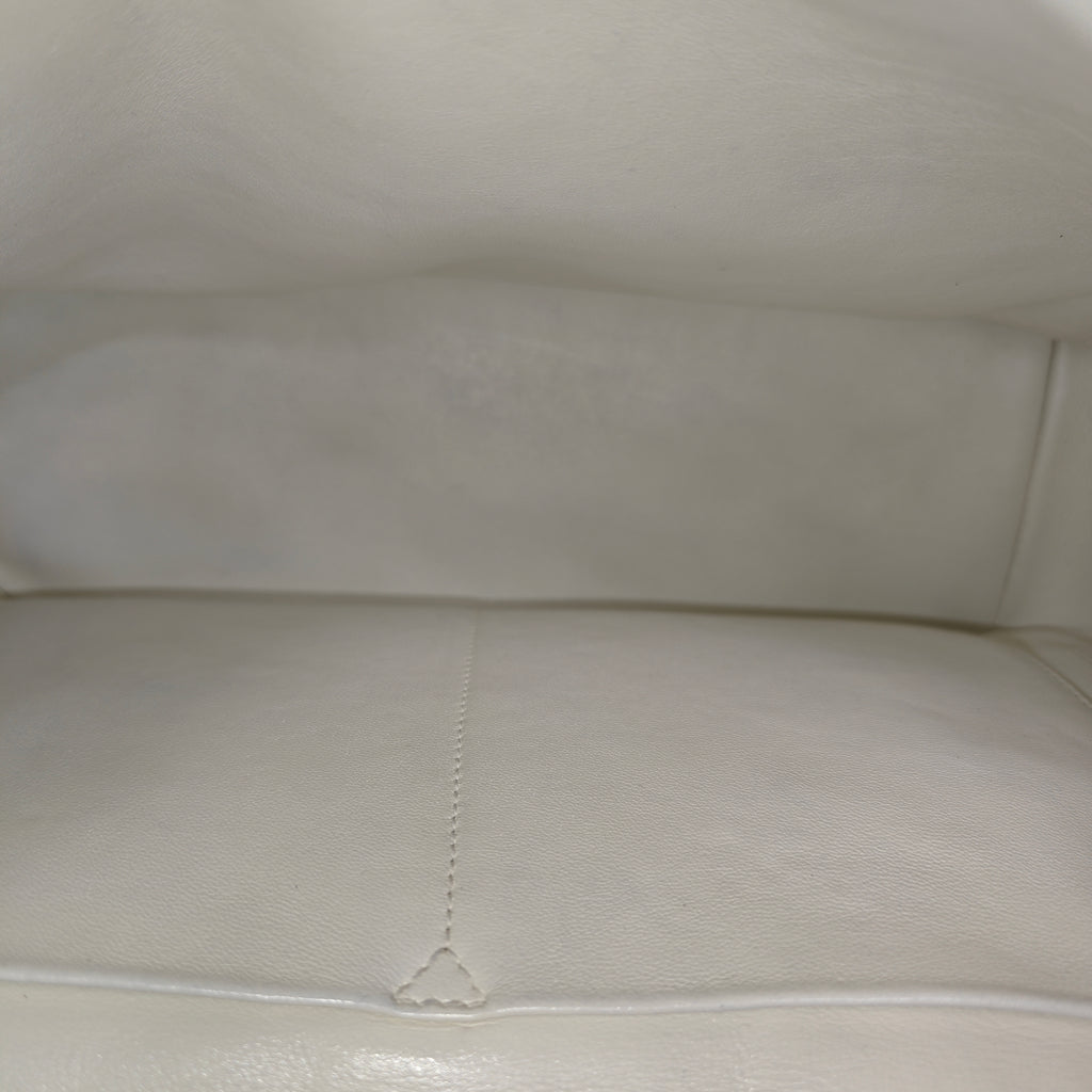 Dior White/Black Leather Large Be Dior Flap Top Handle Bag