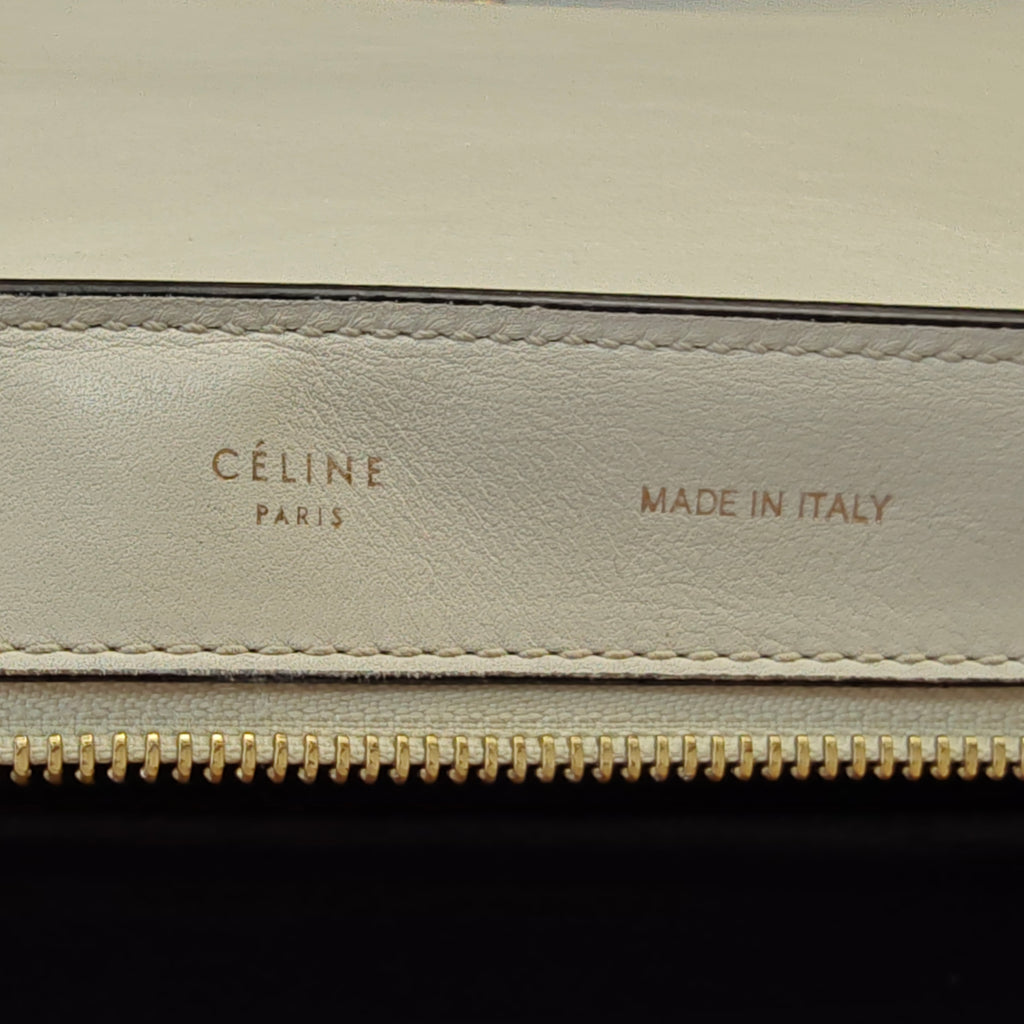 Calfskin Suede Whipsnake Medium Trapeze Black White