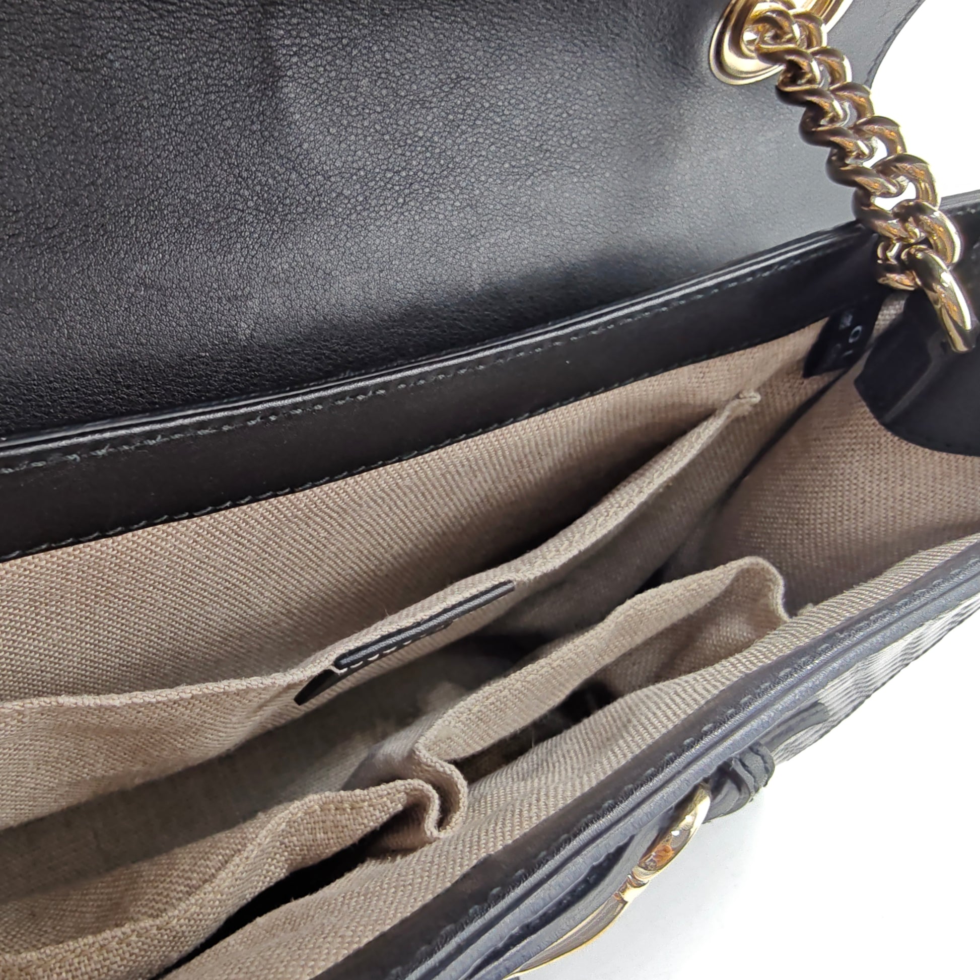 Microguccissima Medium Emily Chain Shoulder Bag Black