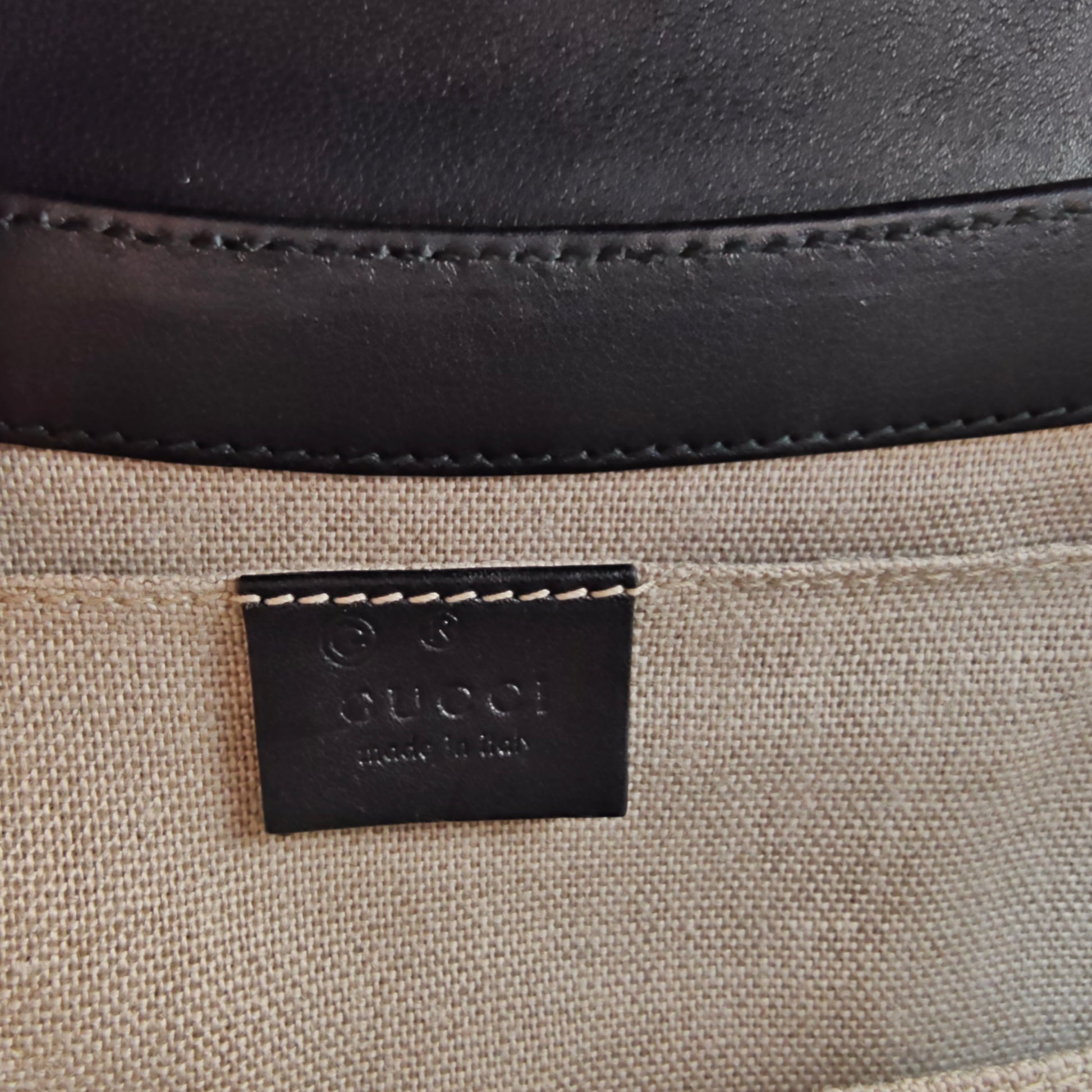 Microguccissima Medium Emily Chain Shoulder Bag Black