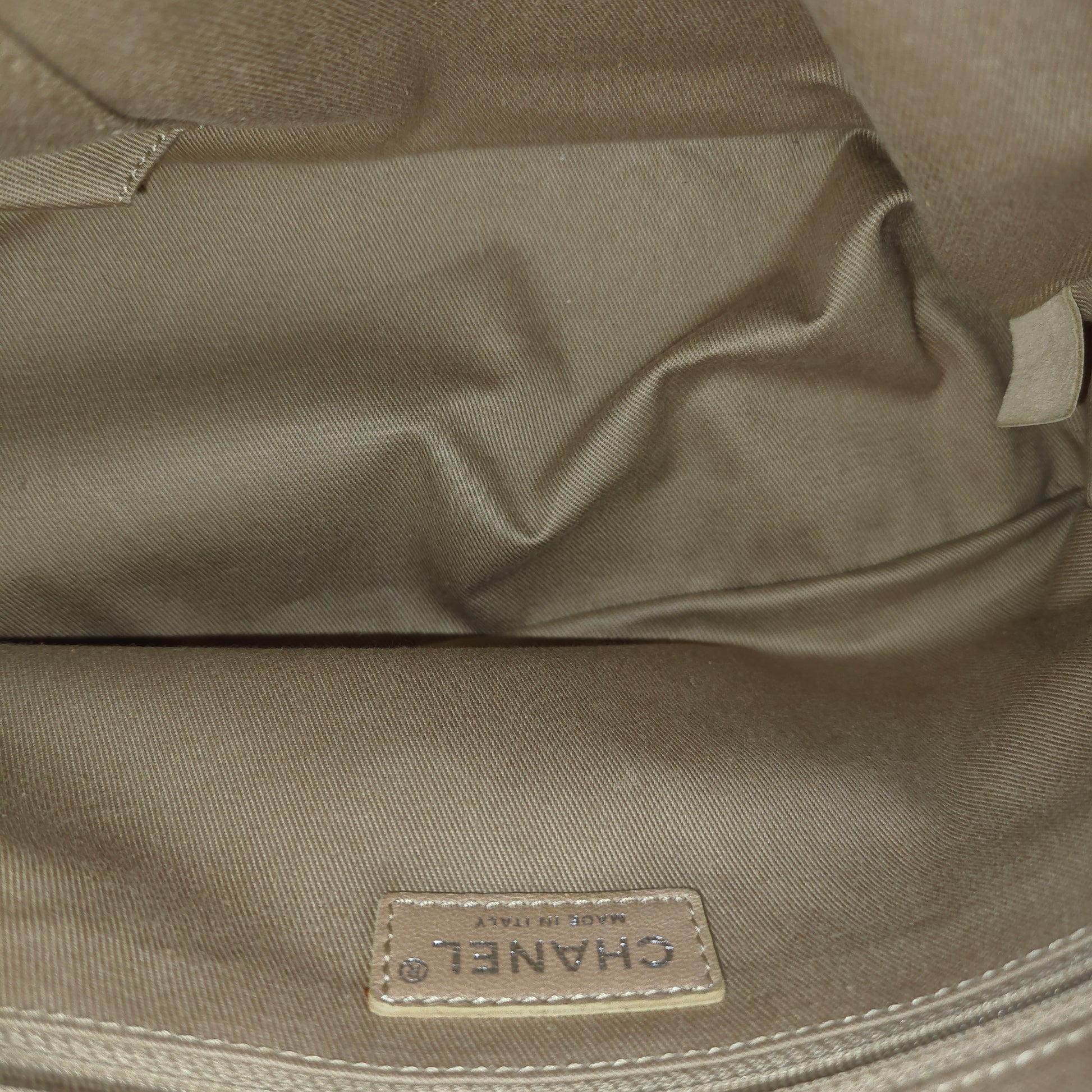 Quilted chain handle bag caramel leather large CC logo