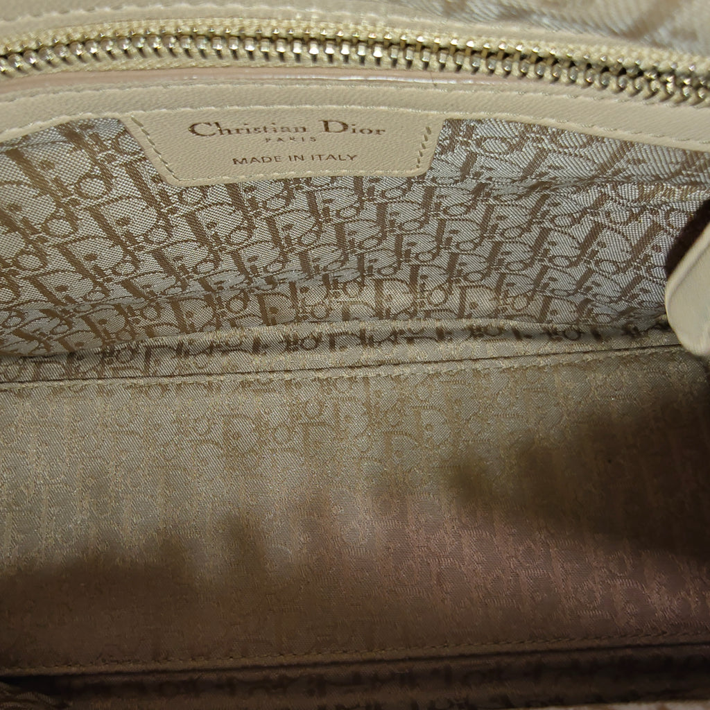 Lambskin Cannage Medium Lady Dior Beige - twins