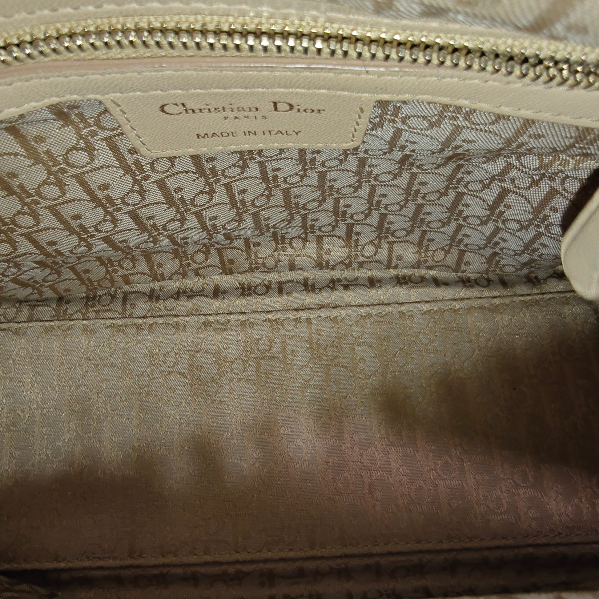 Lambskin Cannage Medium Lady Dior Beige - twins