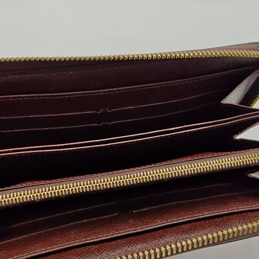 Brown/White Monogram Gamma Zippy Wallet Twins