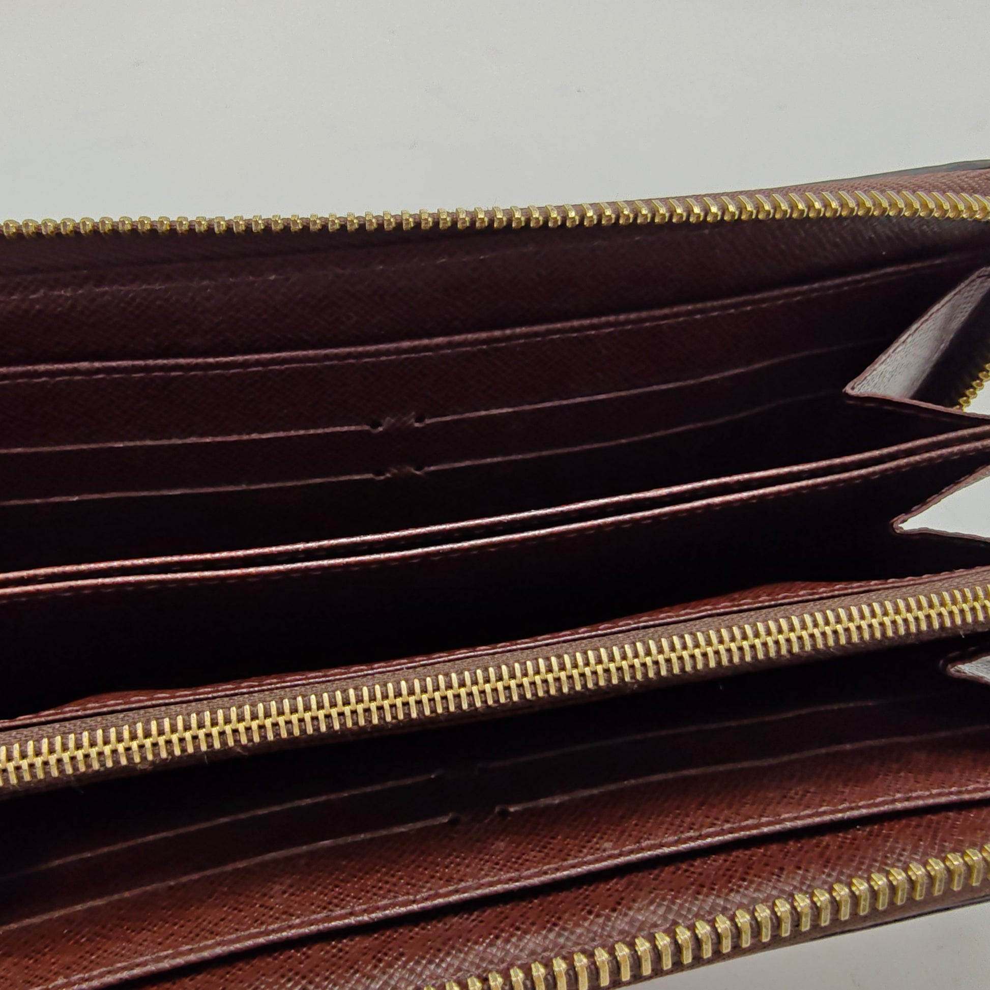 Brown/White Monogram Gamma Zippy Wallet Twins