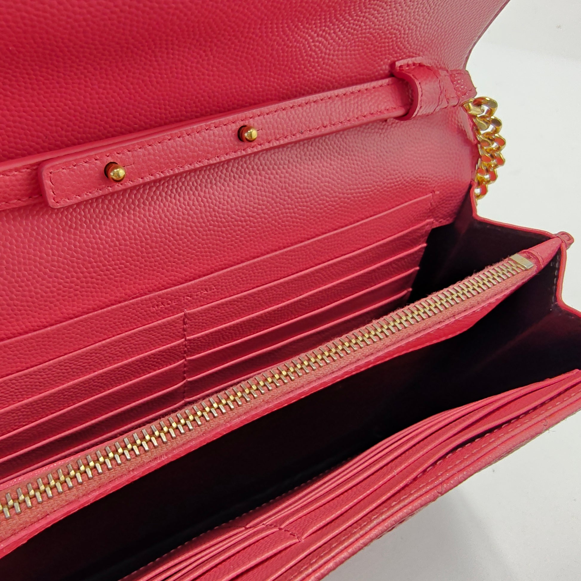 Classic Monogram Wallet on Chain Matelasse Chevron Leather Medium