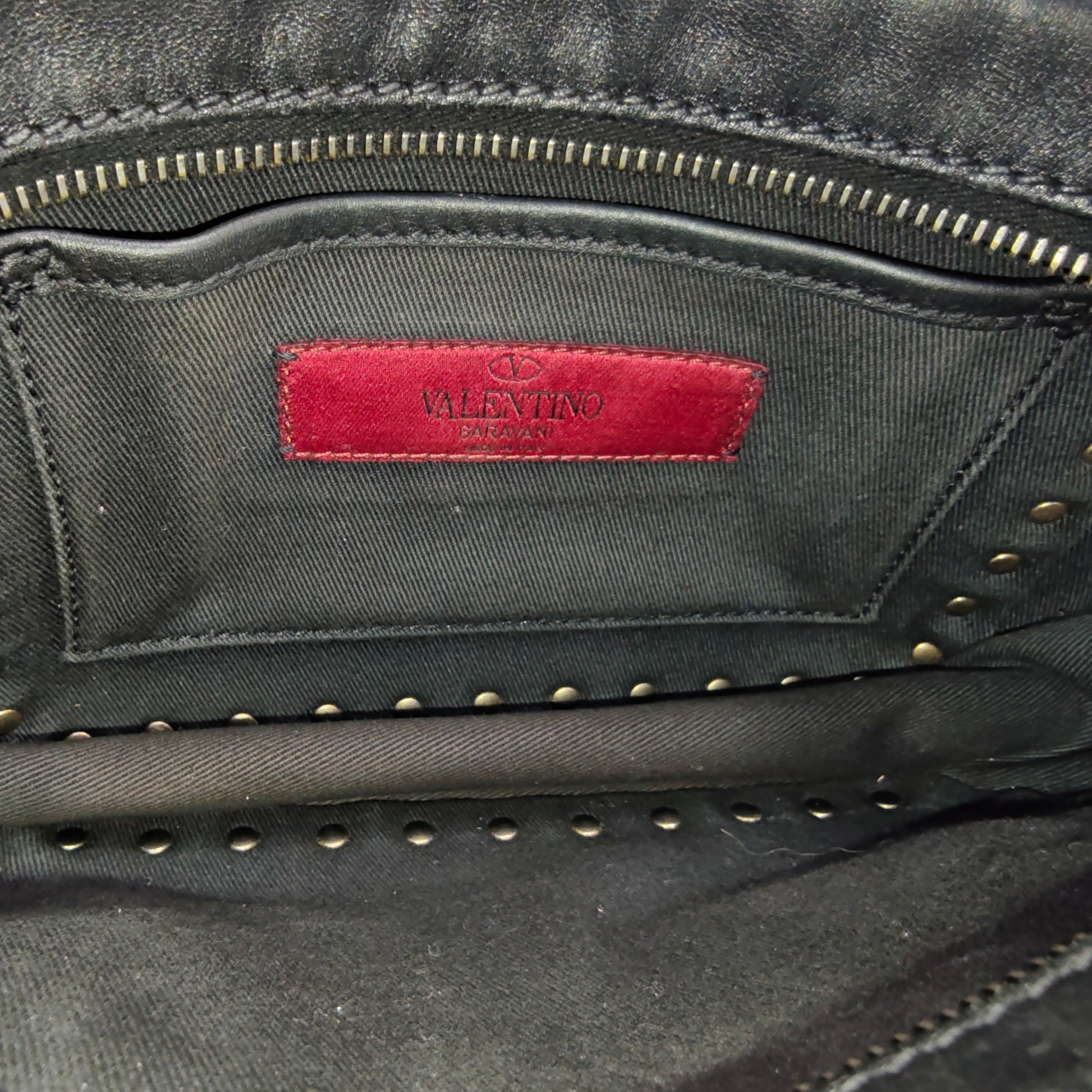 Calfskin Rockstud Camera Crossbody Bag Black