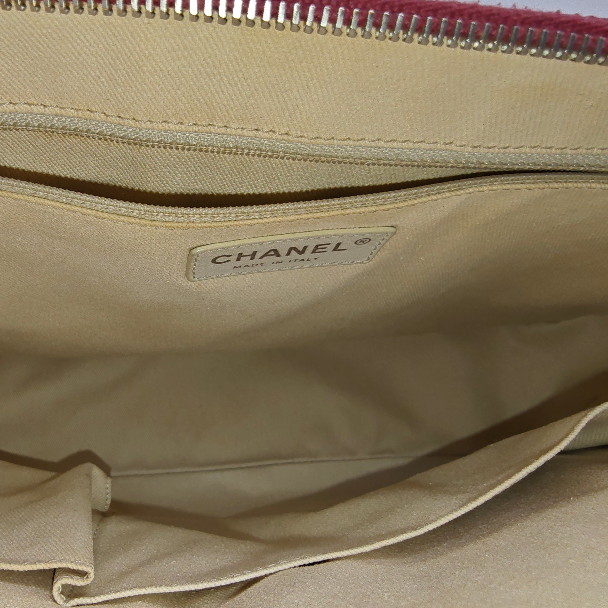 Matelasse Leather Shoulder Tote Bag Dark Red