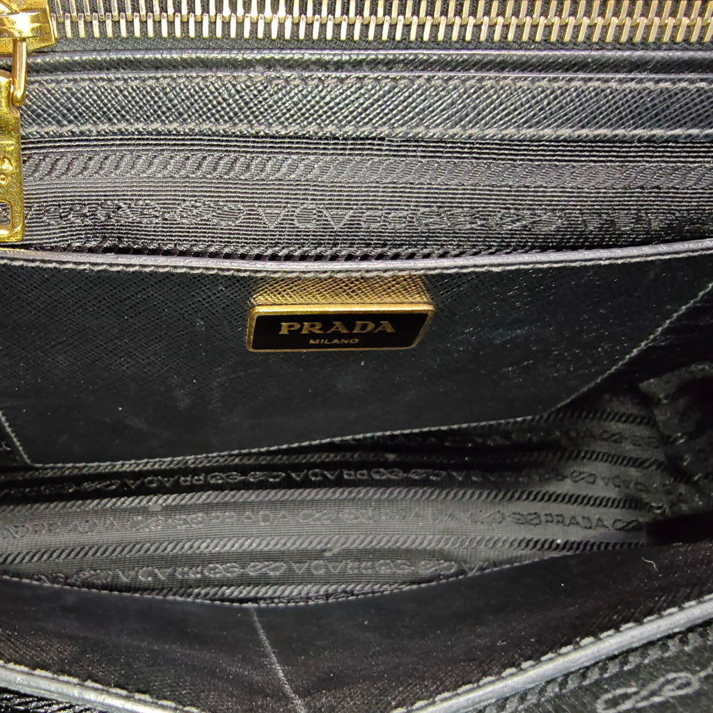 Cartera Prada Black Saffiano Lux Galleria Negro