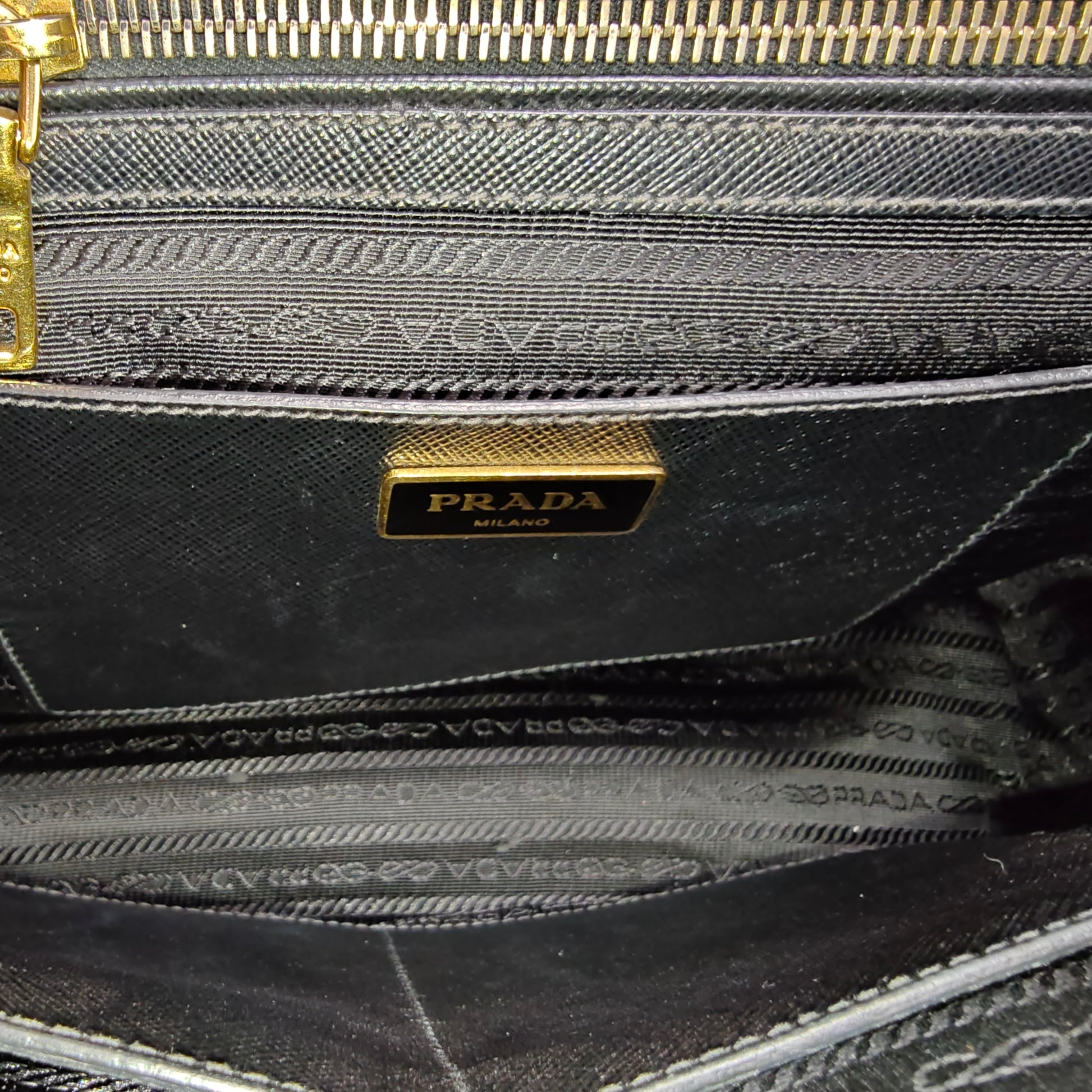 Cartera Prada Black Saffiano Lux Galleria Negro