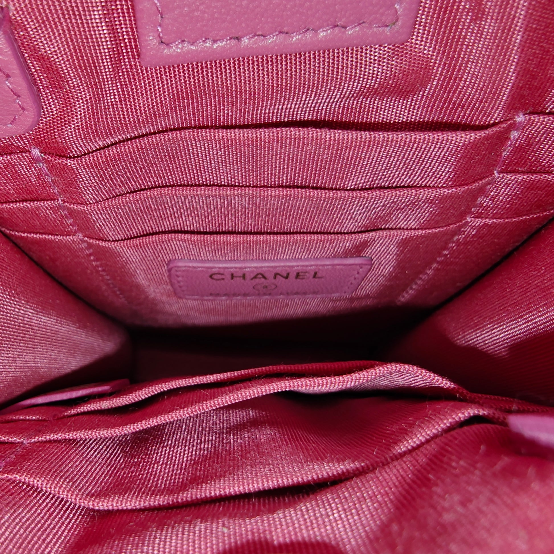 Tweed PVC Lambskin Key Pouch Pink