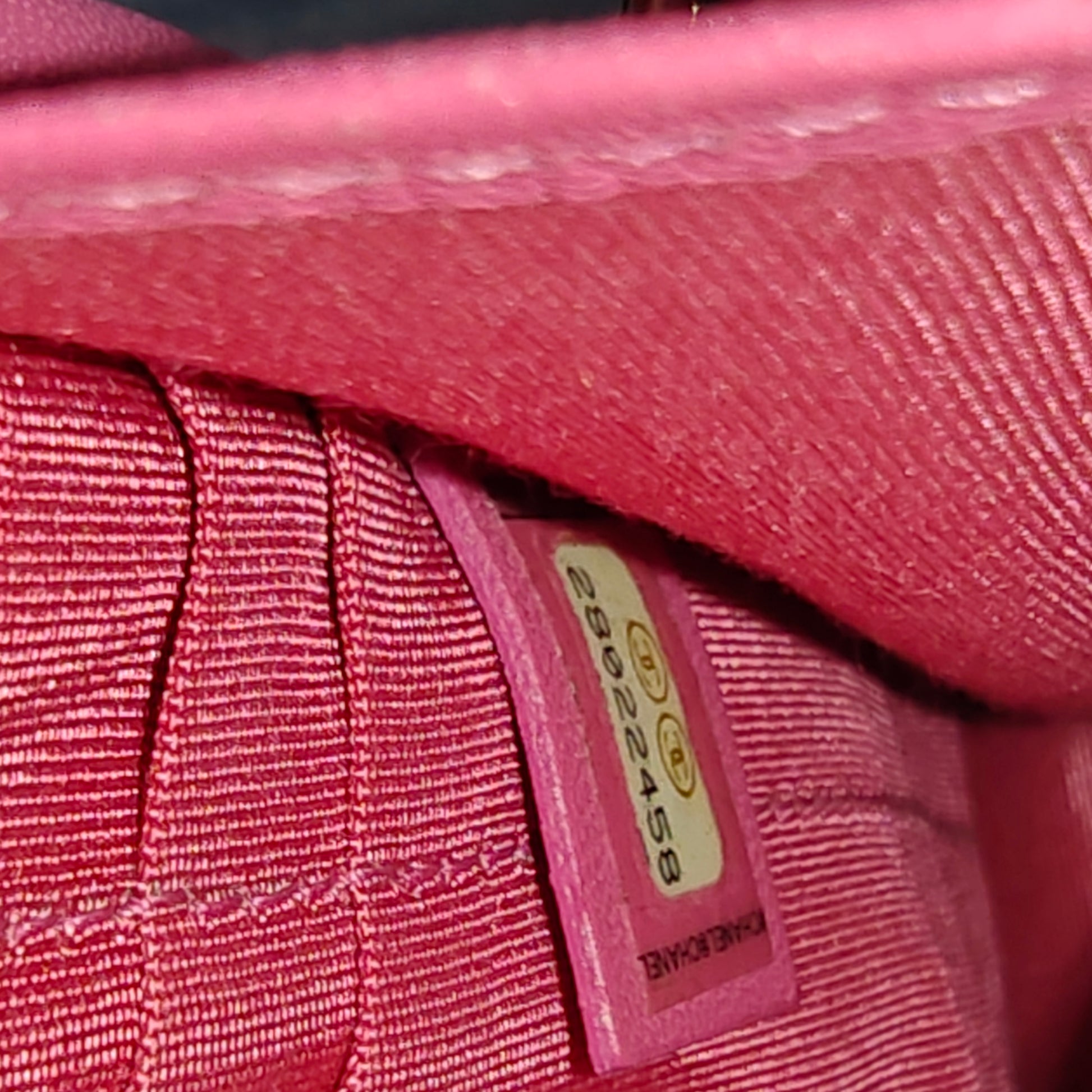 Tweed PVC Lambskin Key Pouch Pink
