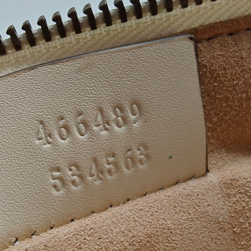 Calfskin Matelasse Trompe L'Oeil Print GG Marmont Zip Pouch White