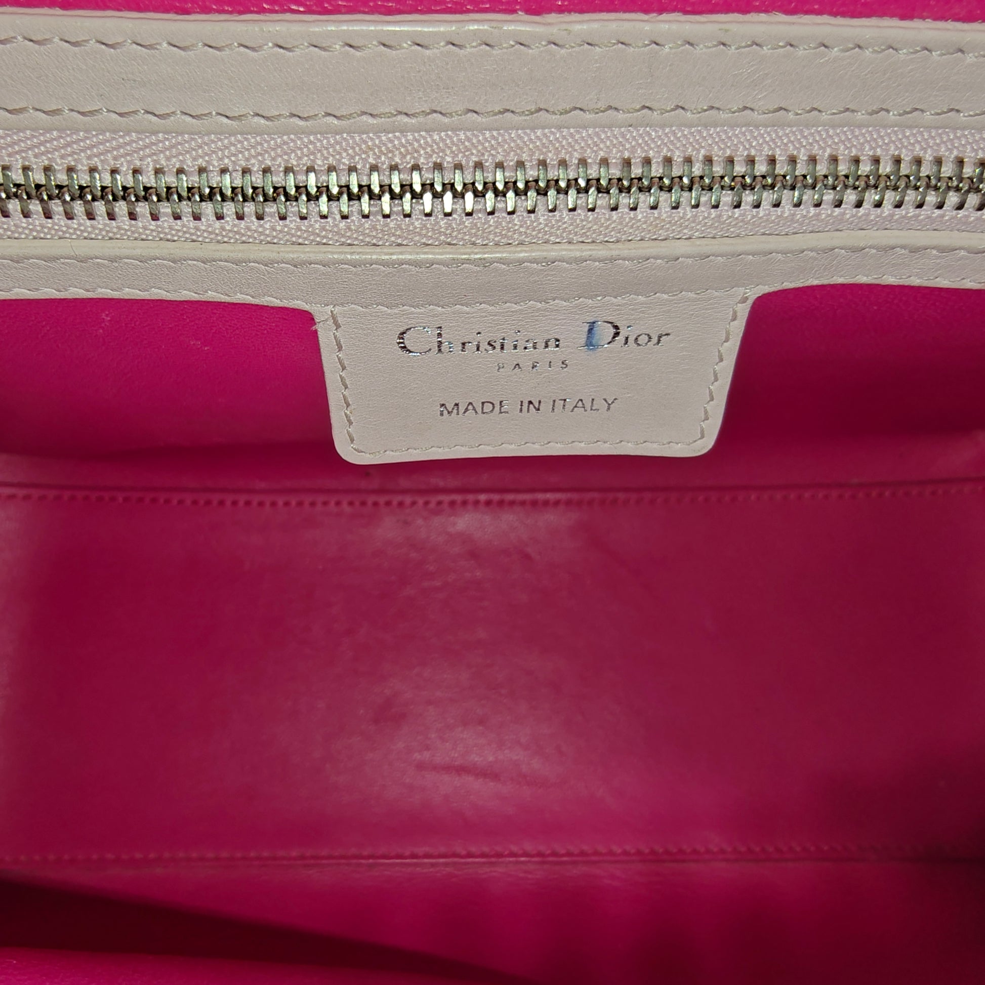Calfskin Patent Embroidered Valentines Day Heart Medium Lady Dior Pink